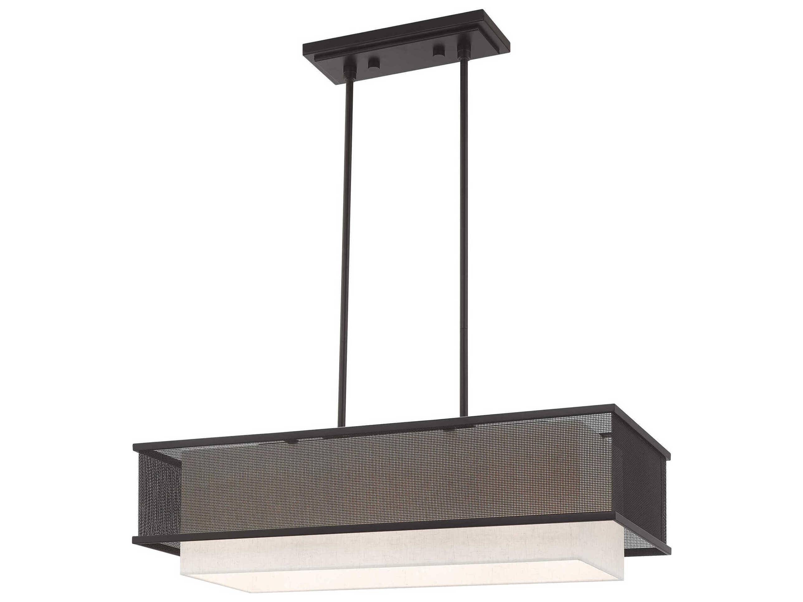 Livex Lighting Braddock 3-Light Bronze White Island Pendant