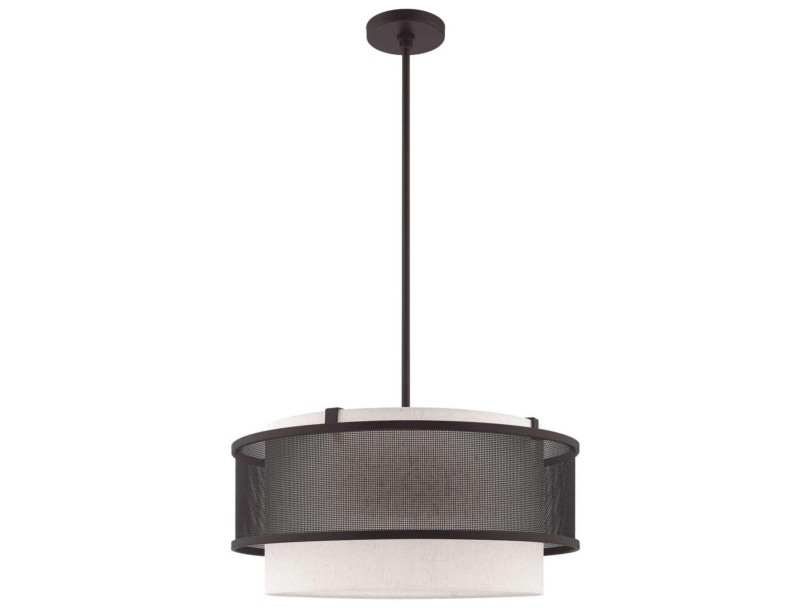 Livex Lighting Braddock 4-Light Bronze Drum Pendant