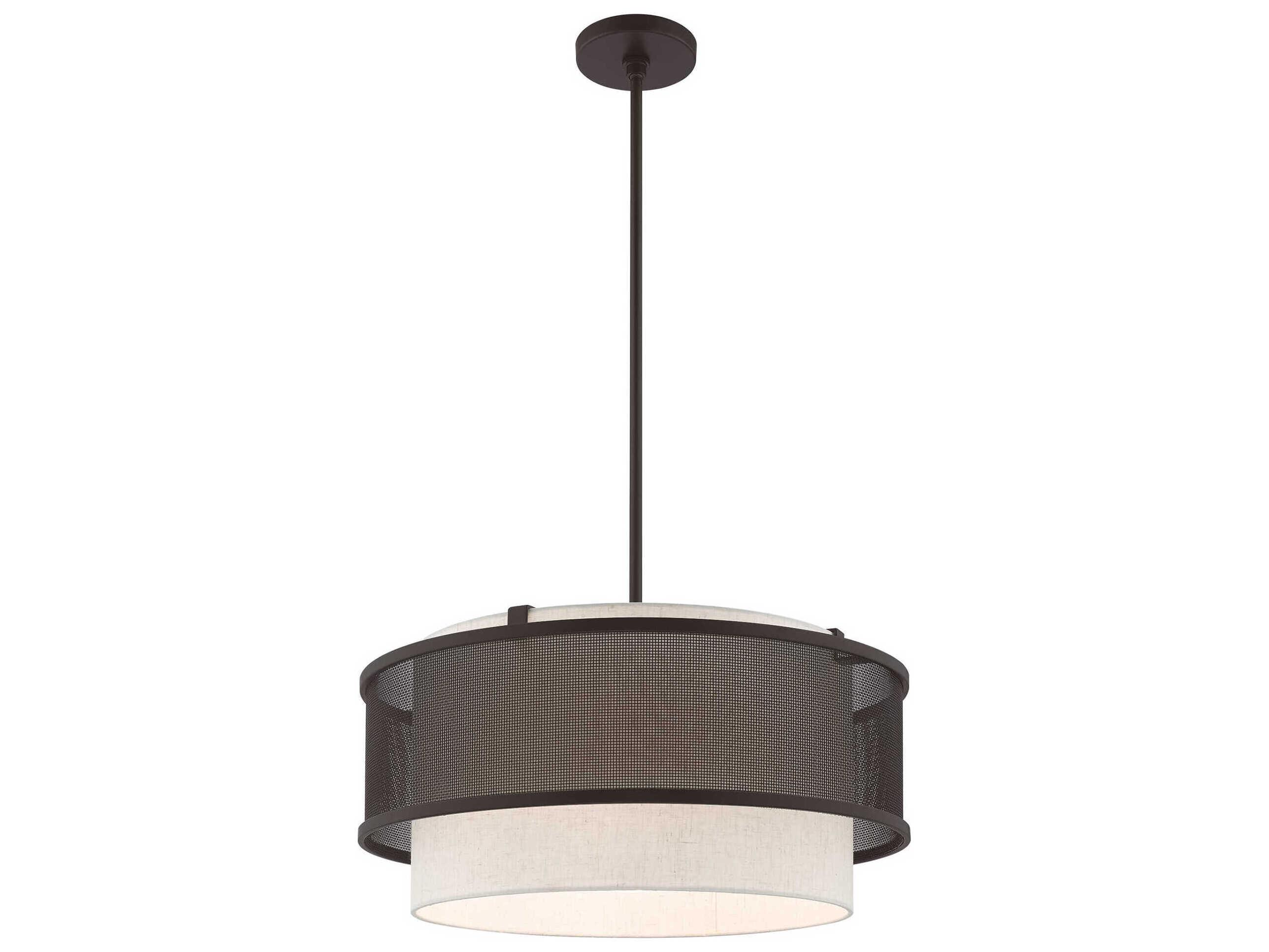 Livex Lighting Braddock 4-Light Bronze Drum Pendant