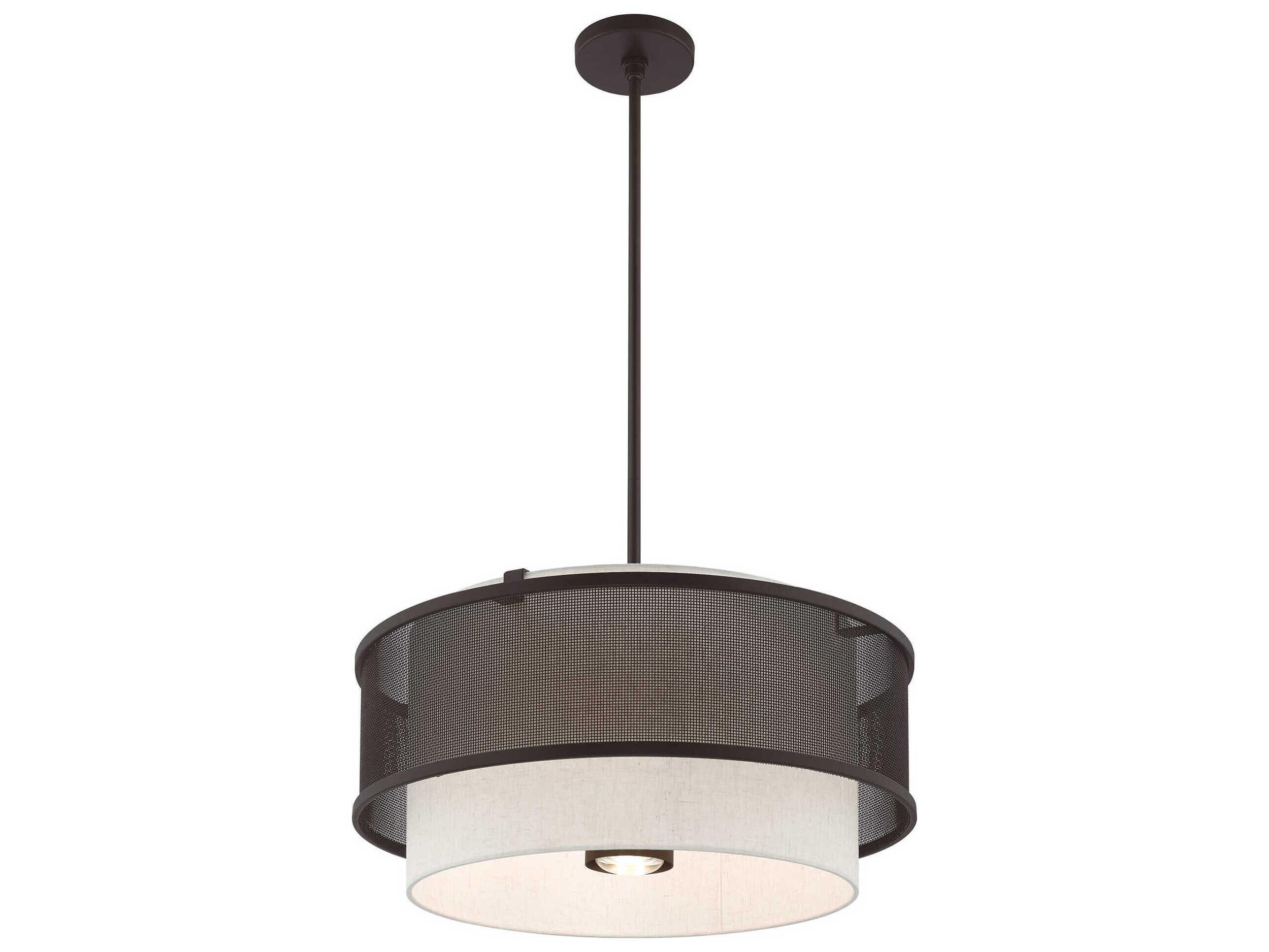 Livex Lighting Braddock 4-Light Bronze Drum Pendant