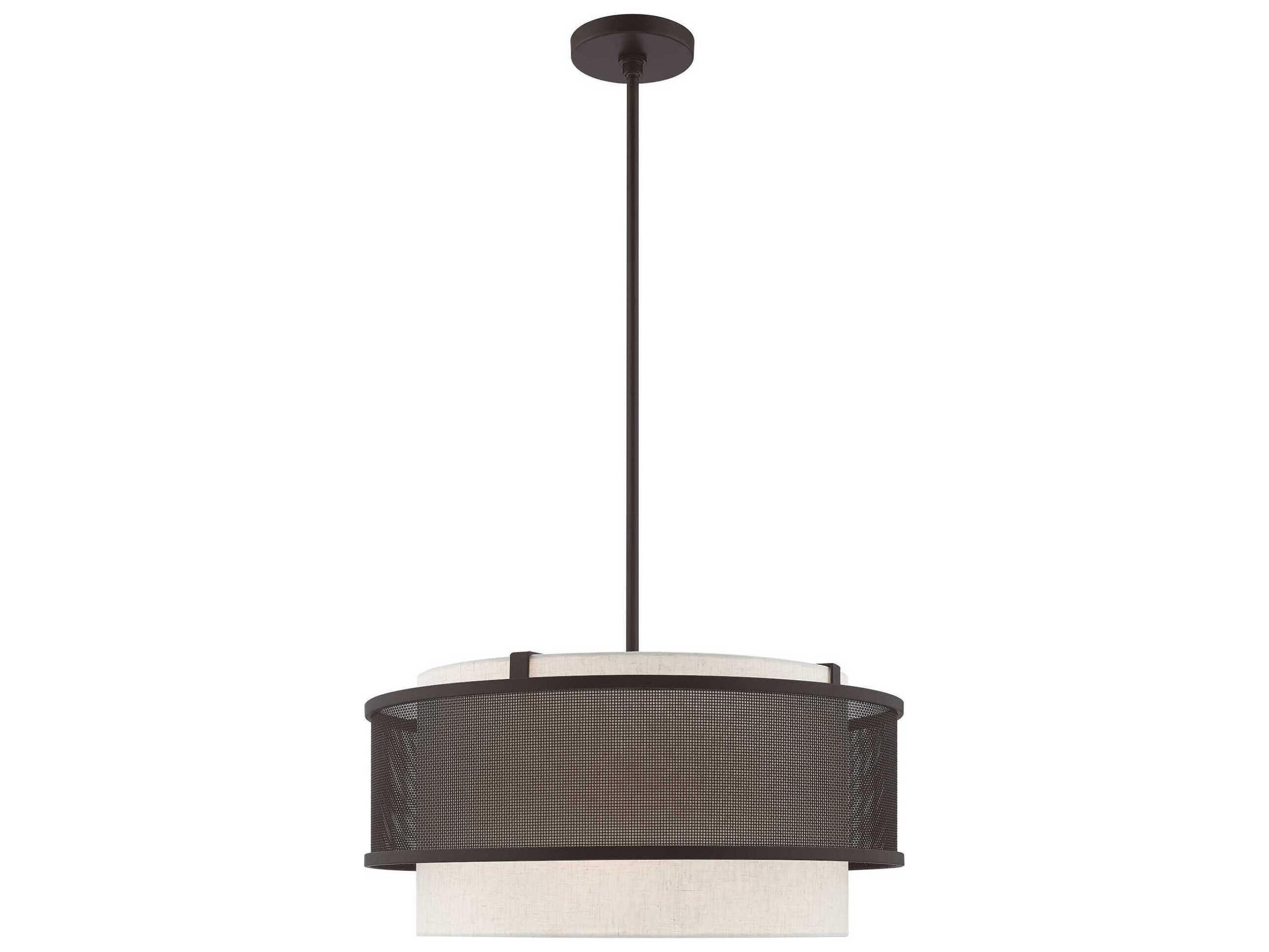 Livex Lighting Braddock 4-Light Bronze Drum Pendant