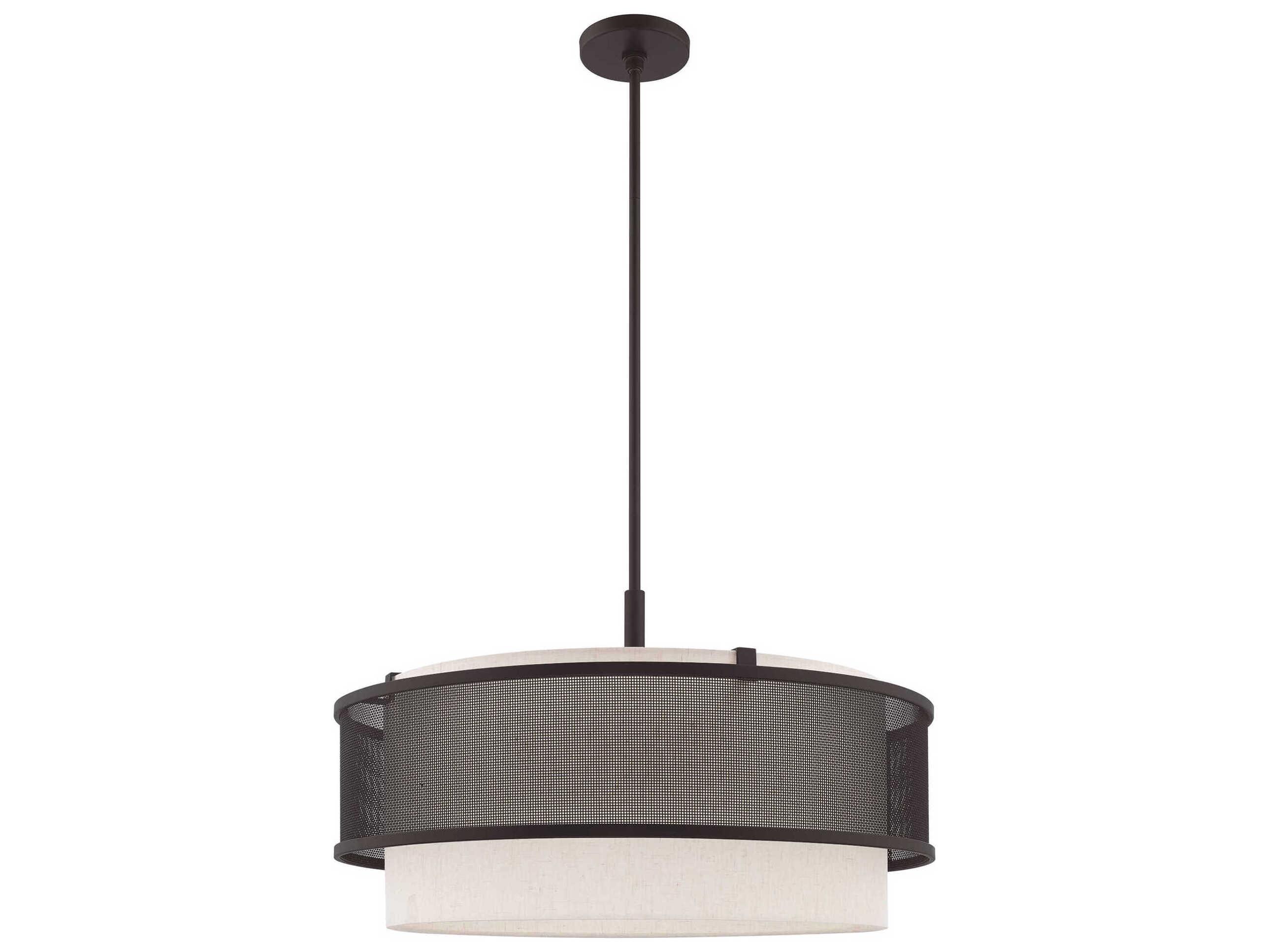 Livex Lighting Braddock 5-Light Bronze Drum Pendant