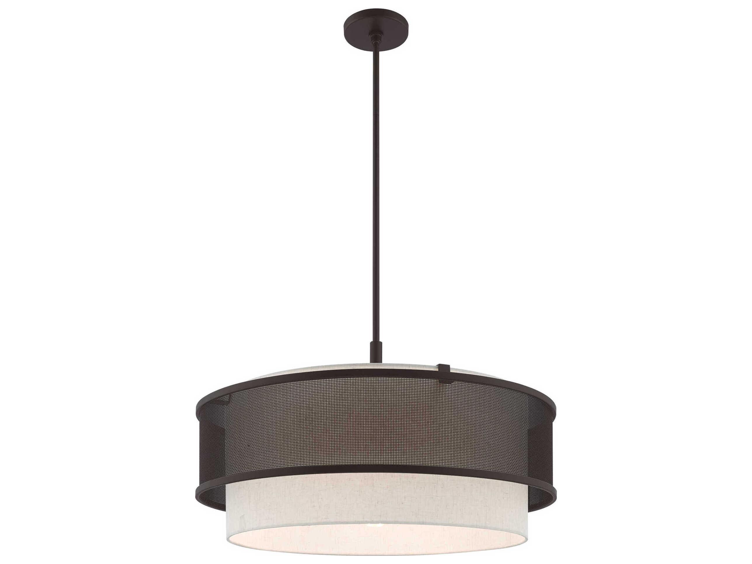 Livex Lighting Braddock 5-Light Bronze Drum Pendant