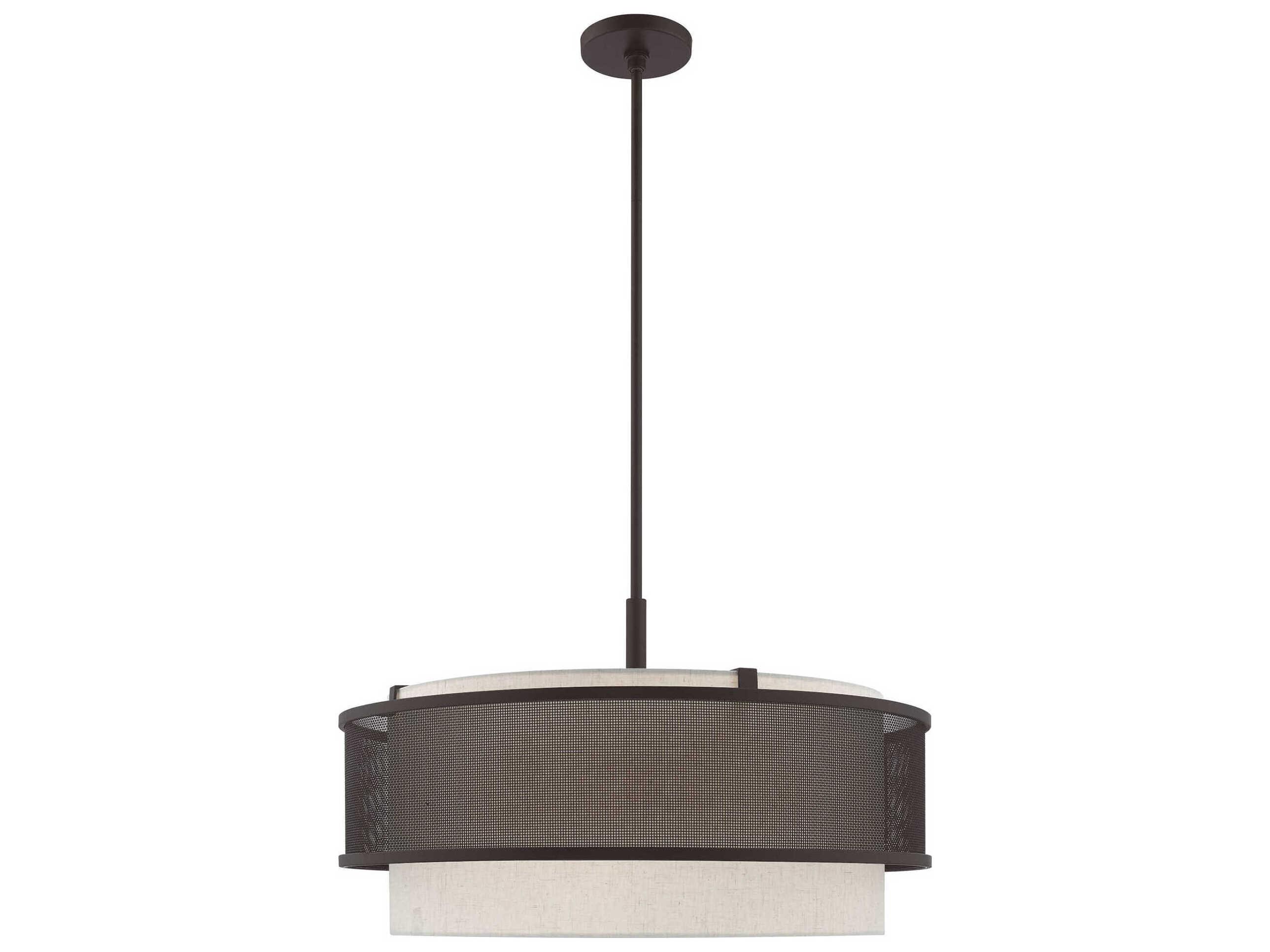 Livex Lighting Braddock 5-Light Bronze Drum Pendant