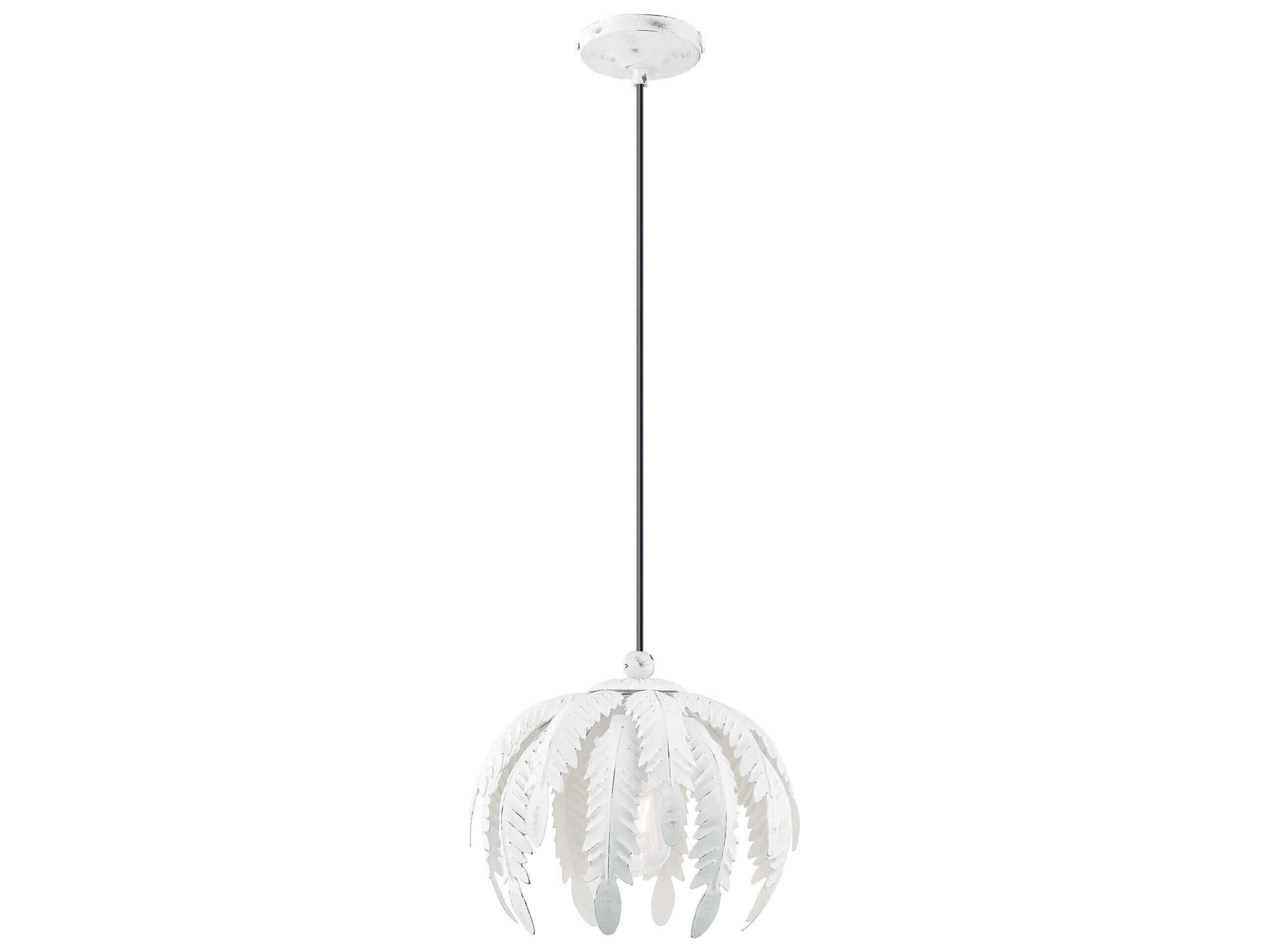 Livex Lighting Acanthus 1-Light Antique White Pendant