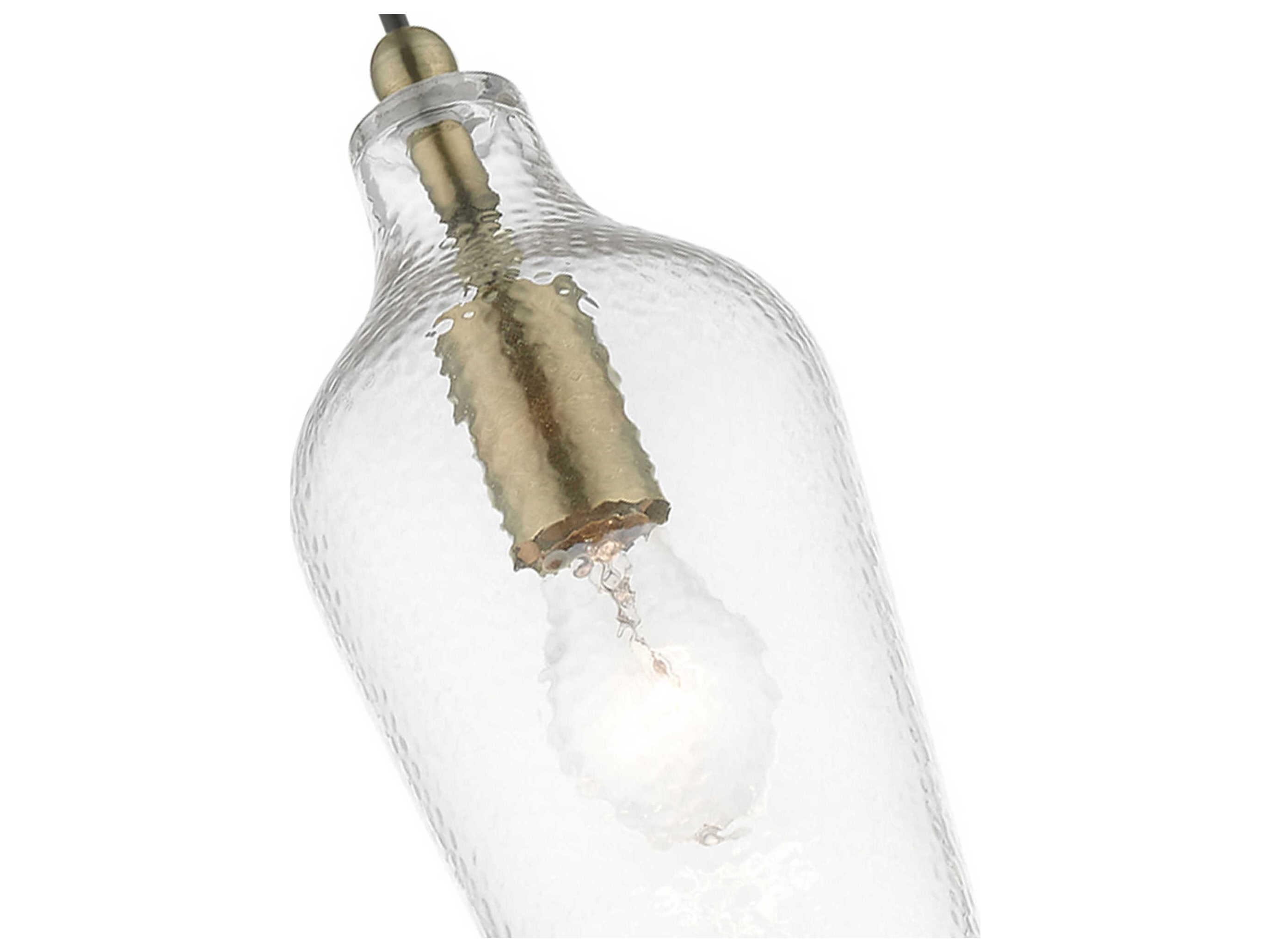 Livex Lighting Avery 1-Light Antique Brass Glass Bell Mini Pendant