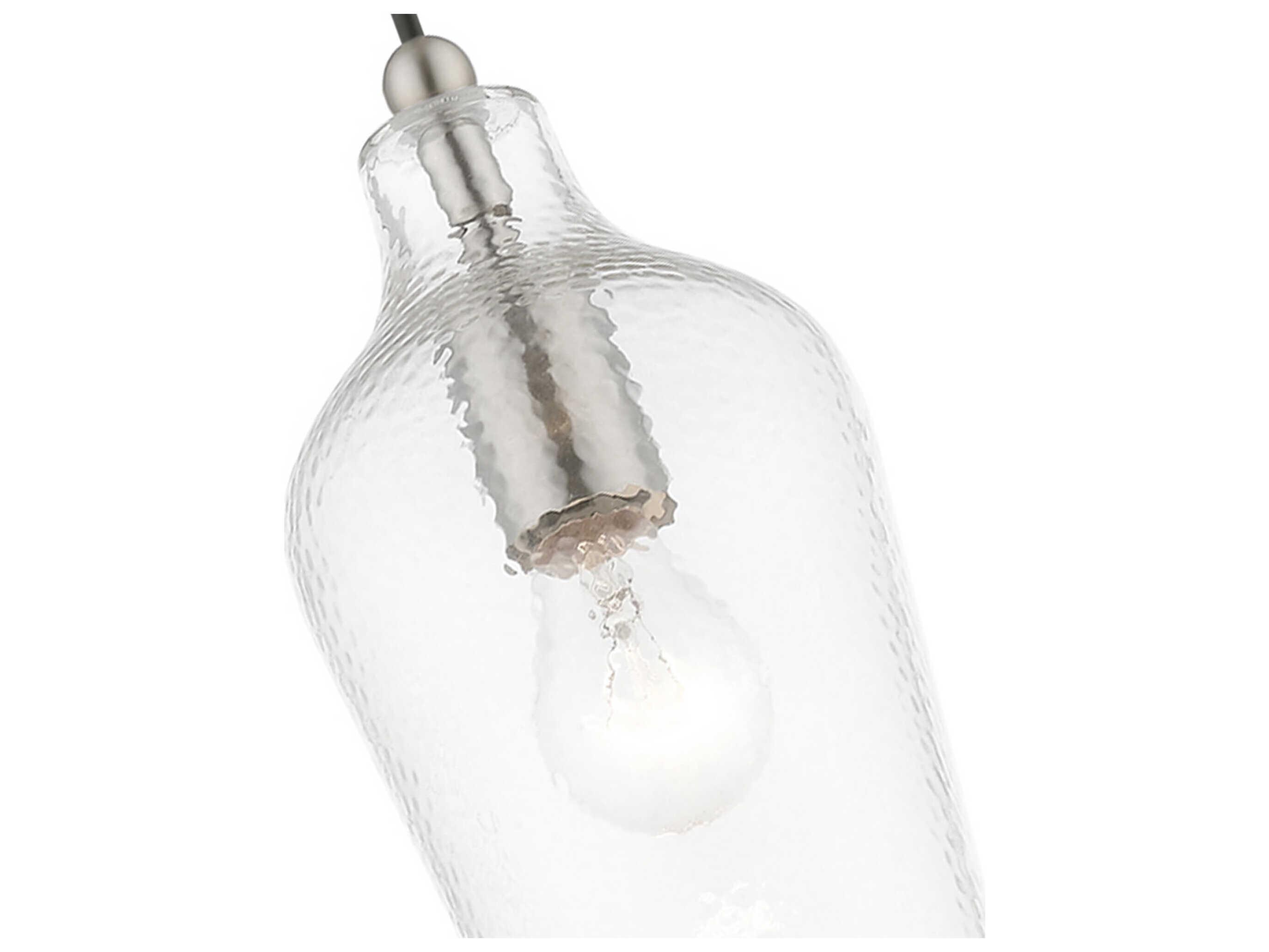 Livex Lighting Avery 1-Light Brushed Nickel Glass Bell Mini Pendant