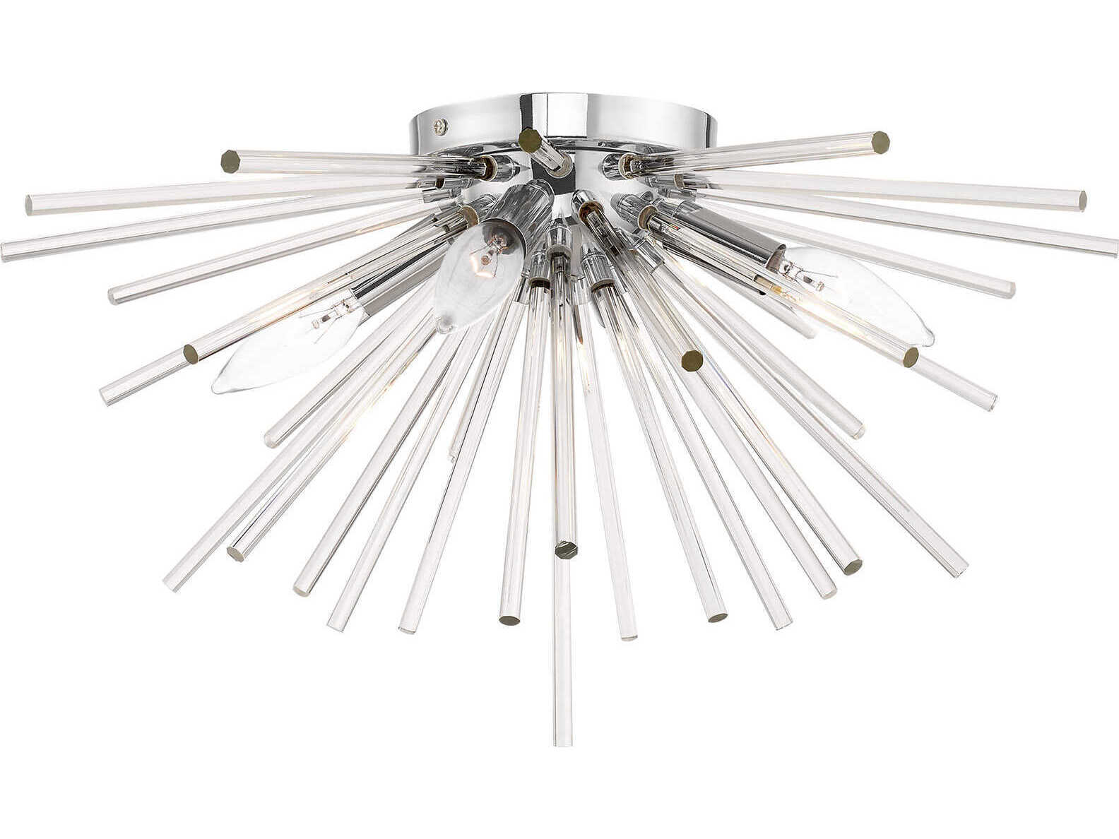 Livex Lighting Utopia 4-Light Polished Chrome Crystal Sputnik Flush Mount