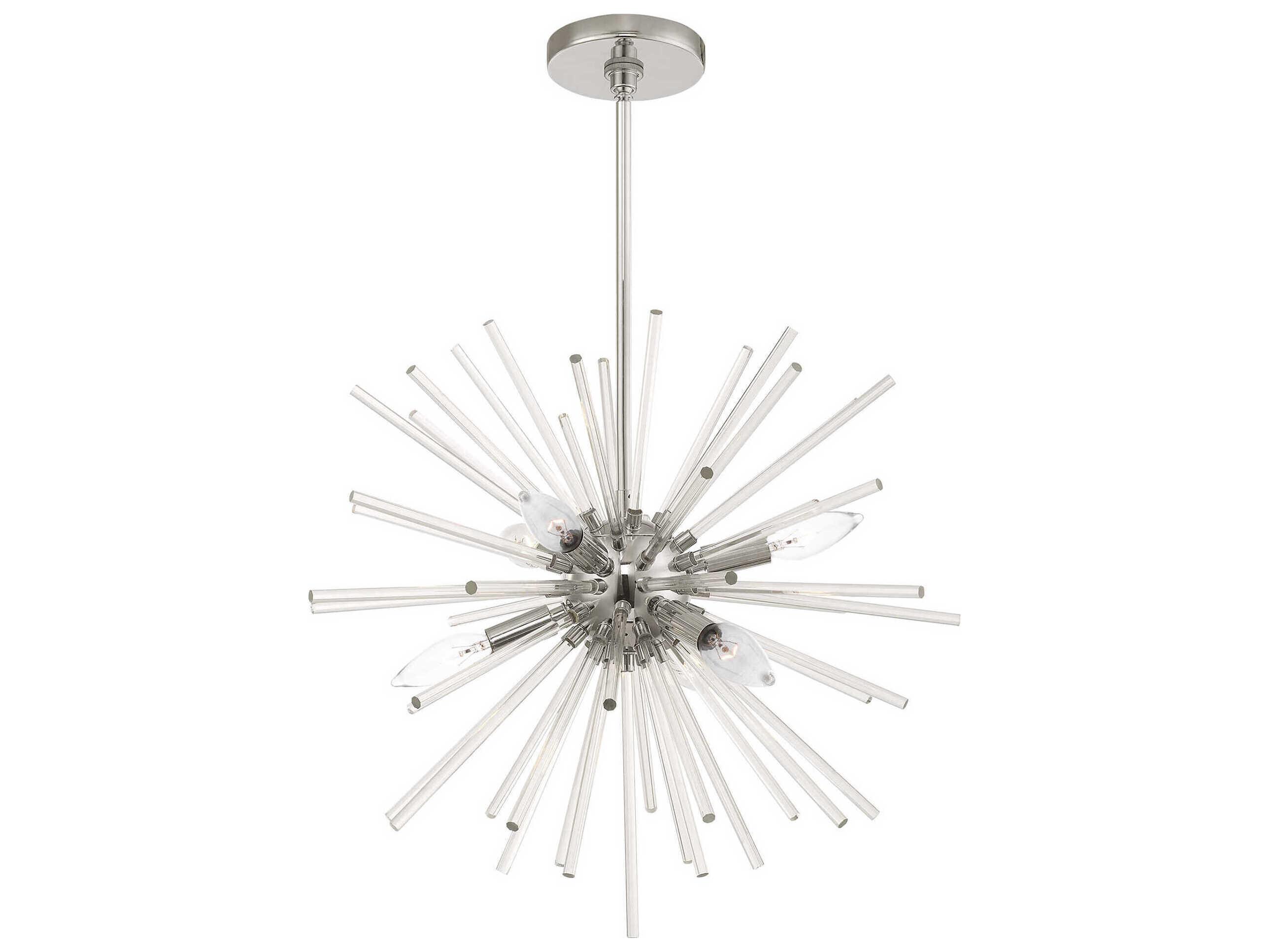 Livex Lighting Utopia 6-Light Polished Chrome Crystal Sputnik Pendant