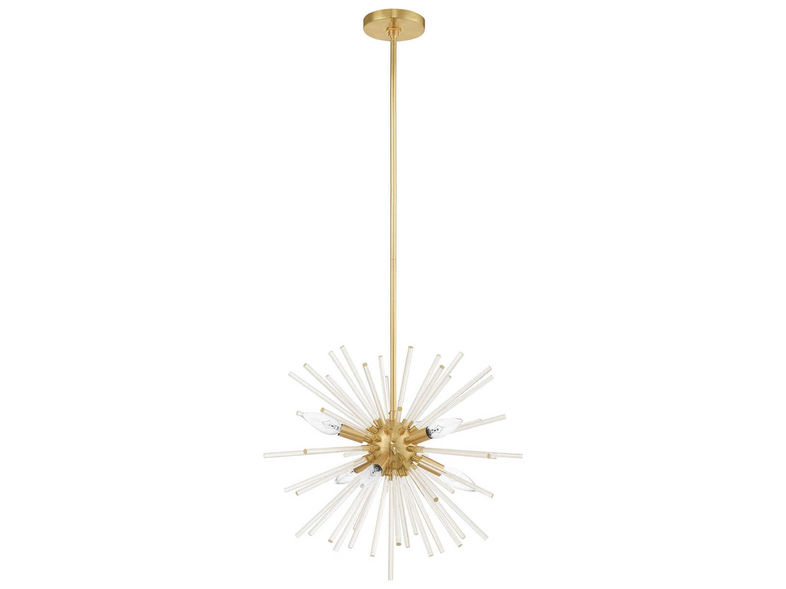 Livex Lighting Utopia 6-Light Satin Brass Crystal Pendant