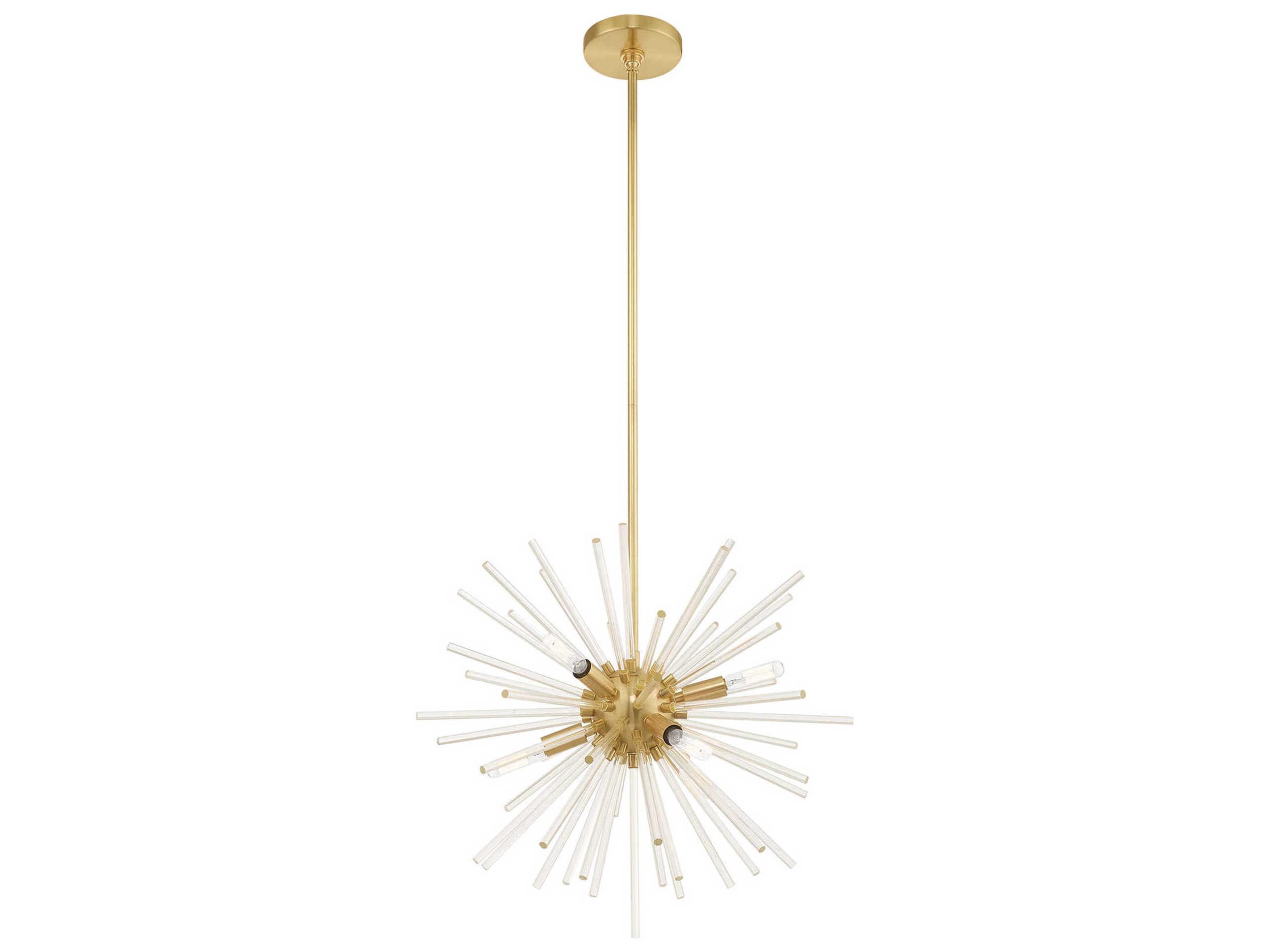 Livex Lighting Utopia 6-Light Satin Brass Crystal Pendant