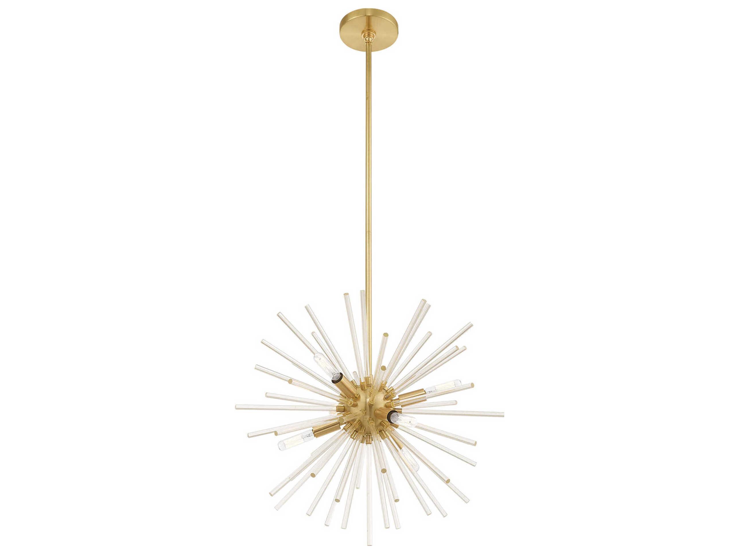Livex Lighting Utopia 6-Light Satin Brass Crystal Pendant