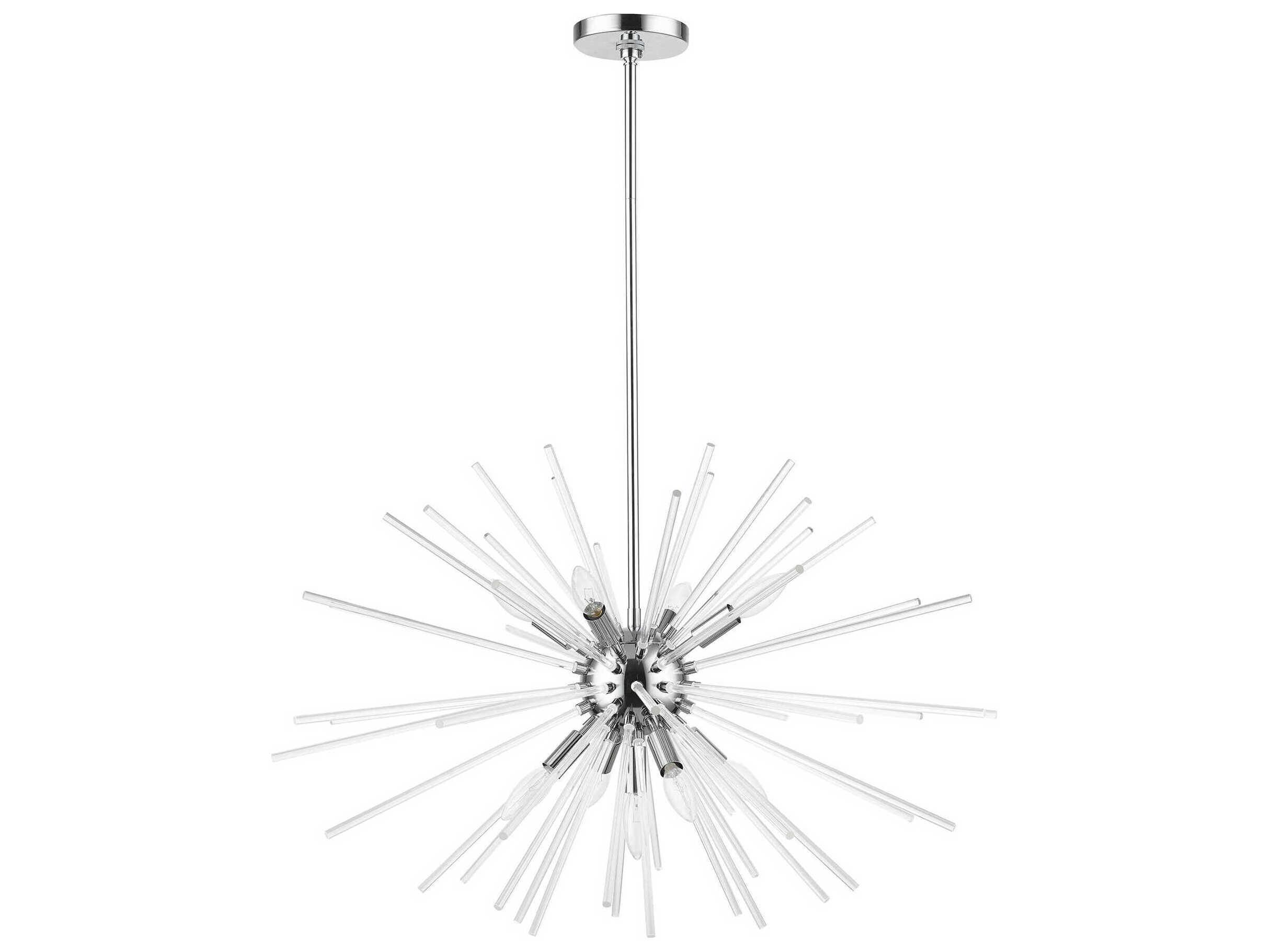 Livex Lighting Utopia 9-Light Polished Chrome Glass Sputnik Pendant