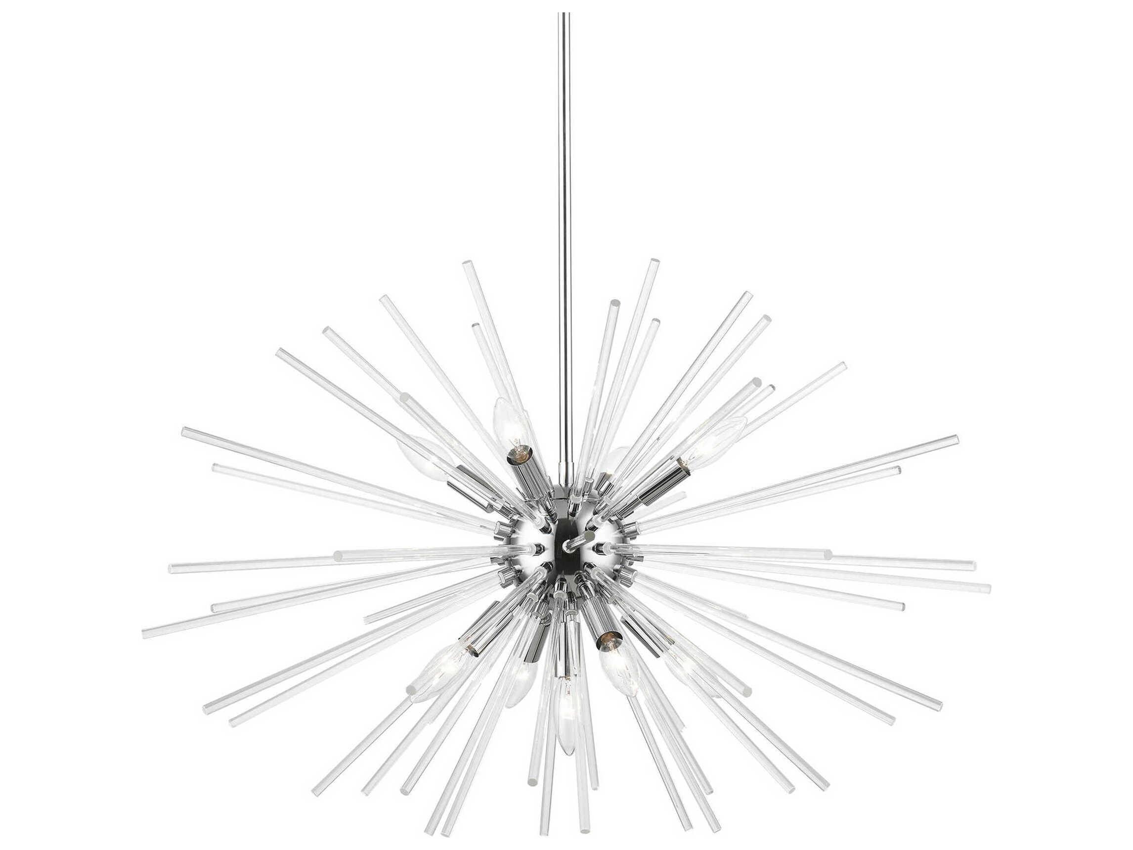 Livex Lighting Utopia 9-Light Polished Chrome Glass Sputnik Pendant