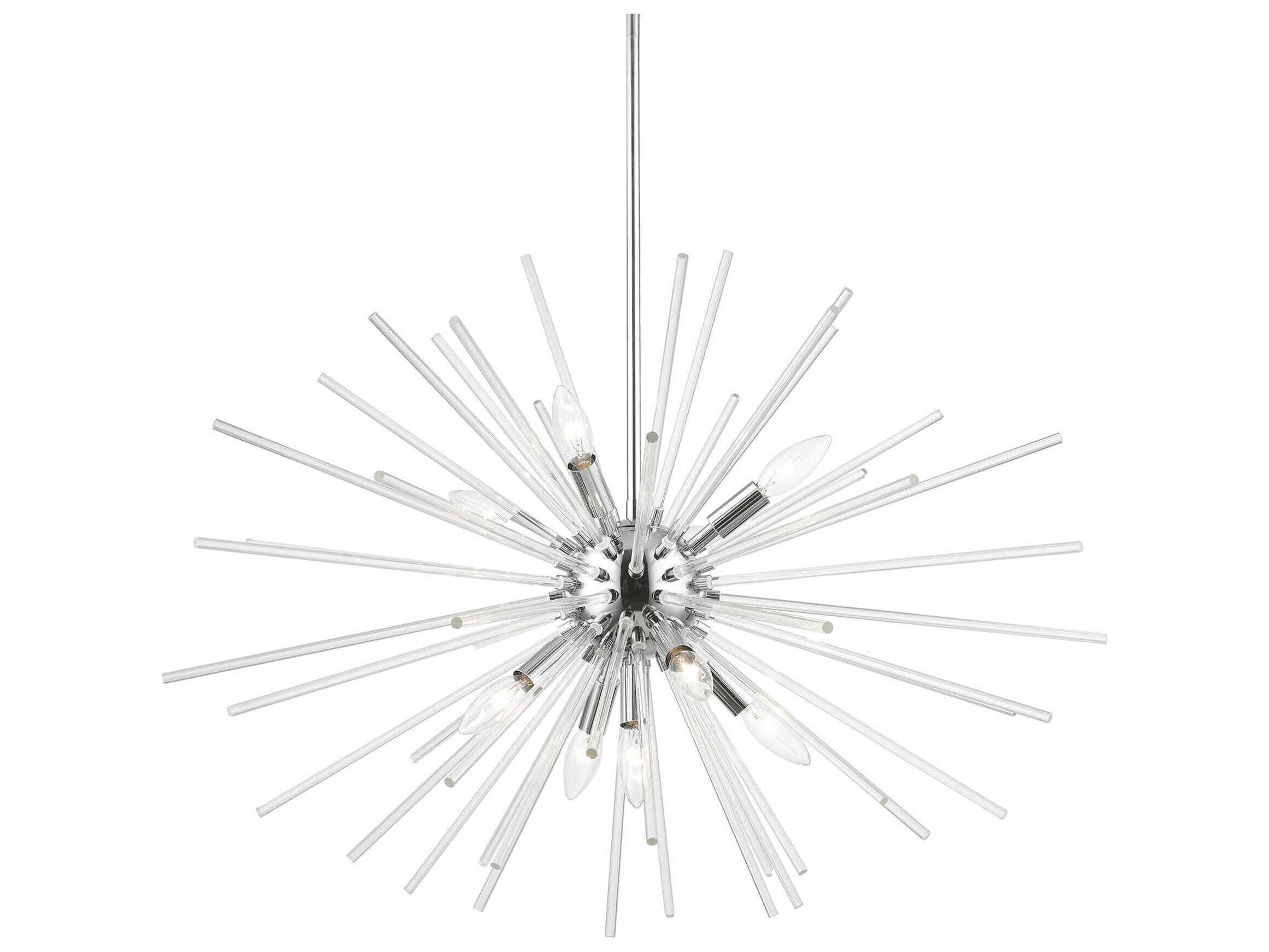 Livex Lighting Utopia 9-Light Polished Chrome Glass Sputnik Pendant