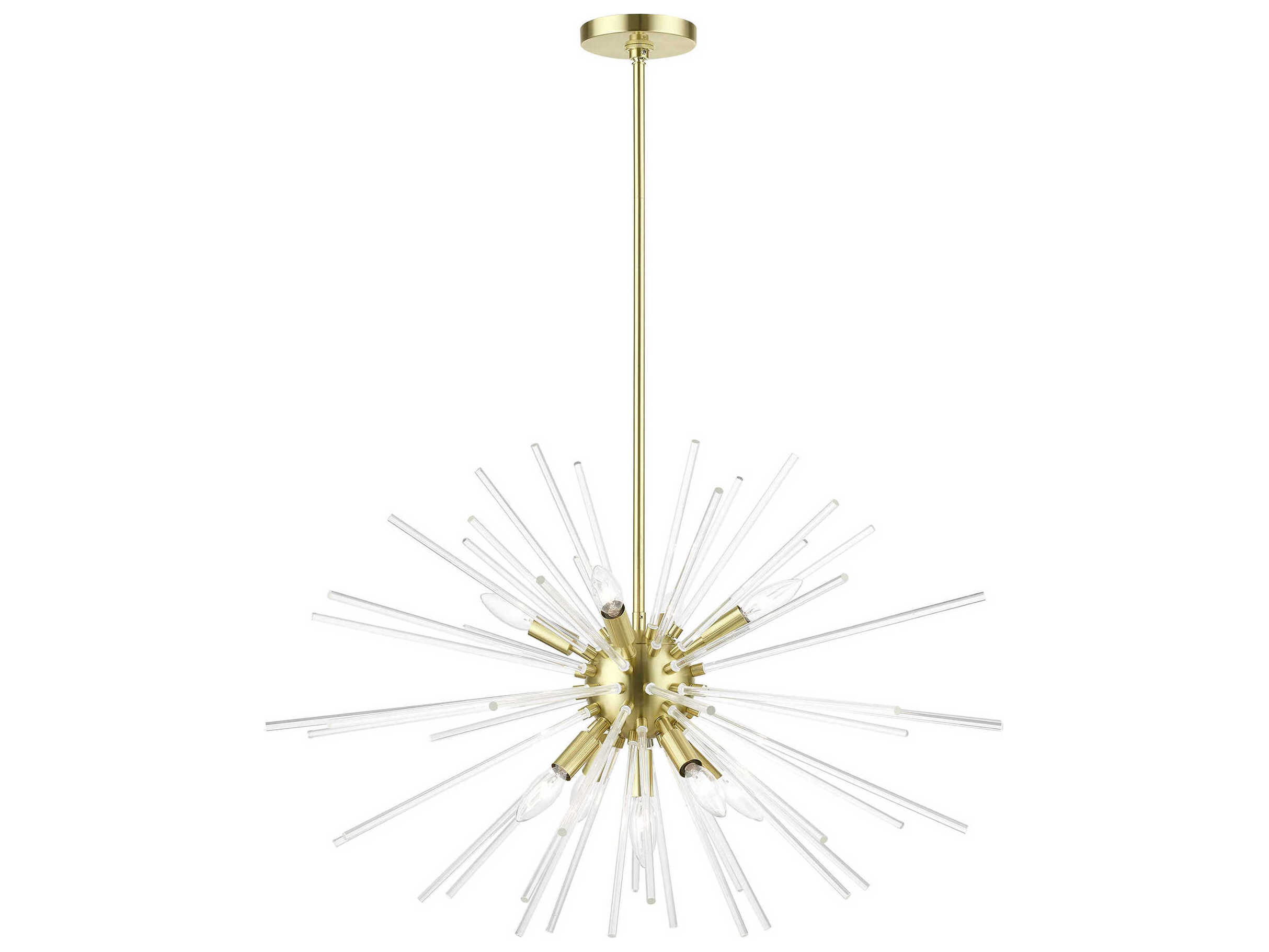 Livex Lighting Utopia 9-Light Satin Brass Glass Sputnik Pendant