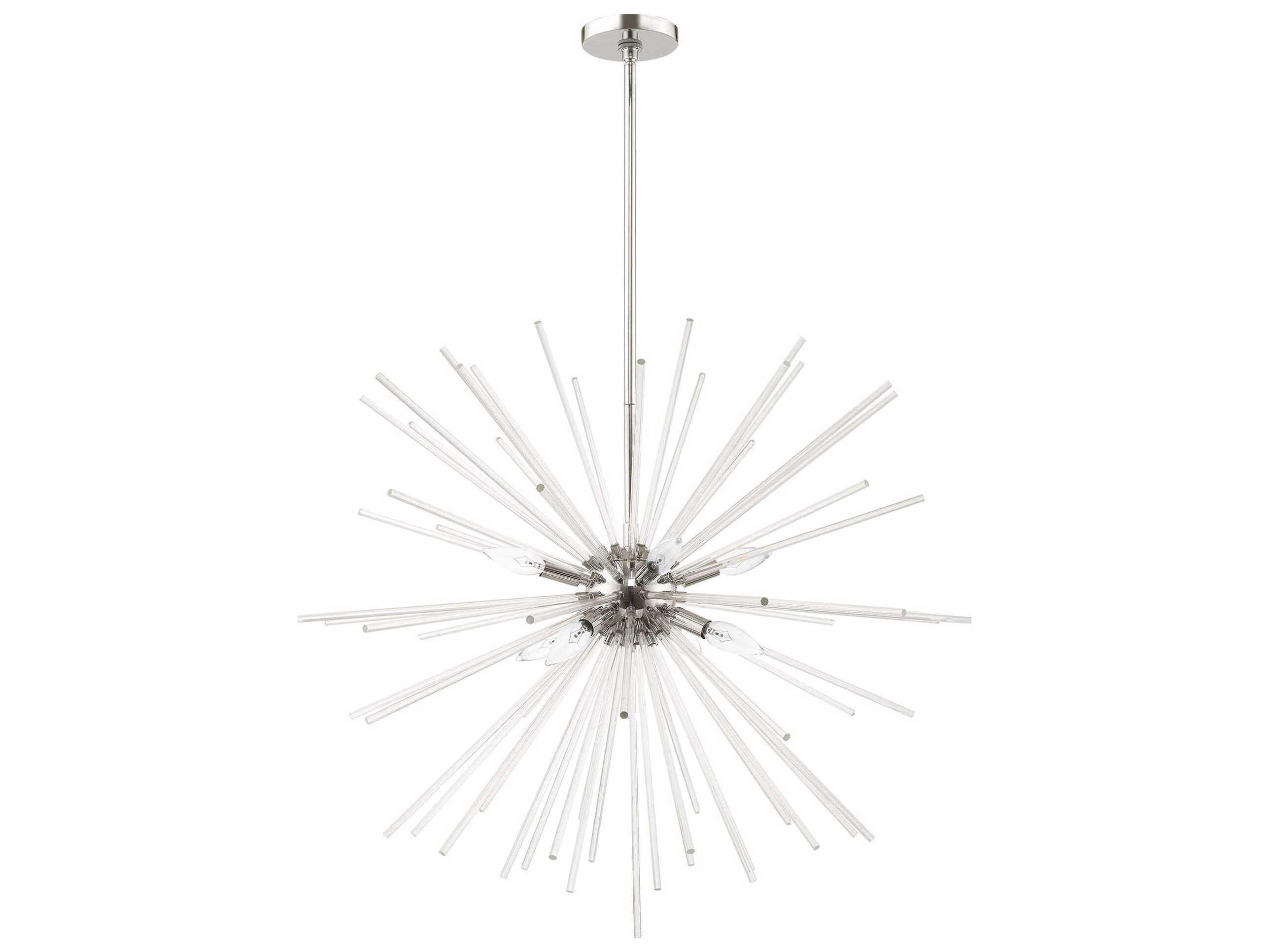 Livex Lighting Utopia 8-Light Polished Chrome Clear Crystal Sputnik Pendant