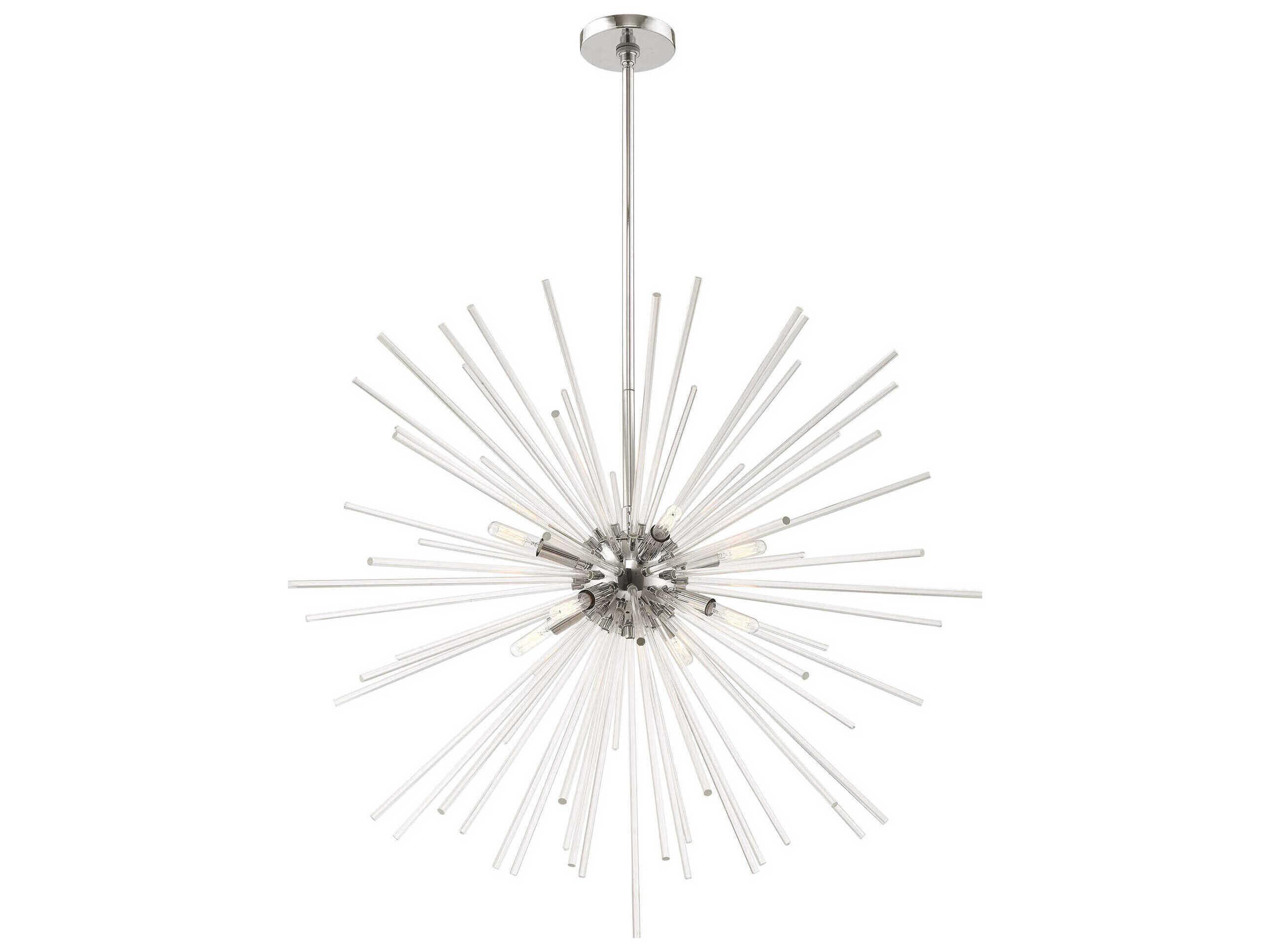 Livex Lighting Utopia 8-Light Polished Chrome Clear Crystal Sputnik Pendant