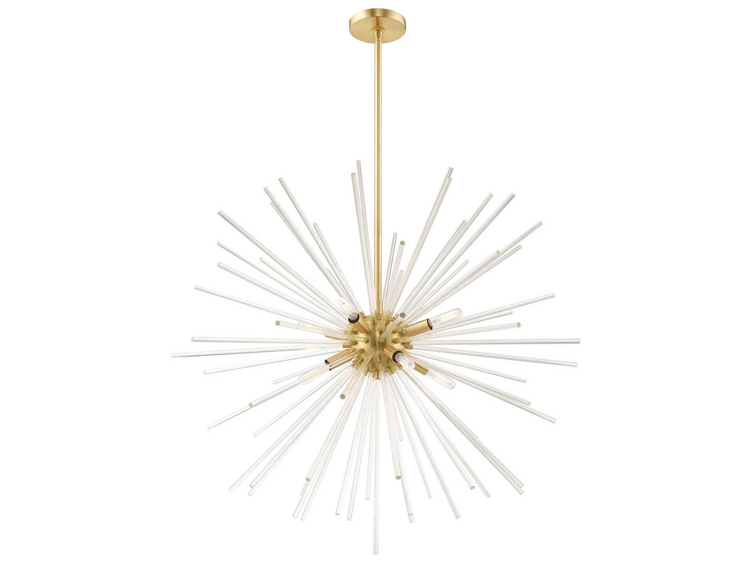 Livex Lighting Utopia 8-Light Satin Brass Crystal Sputnik Pendant