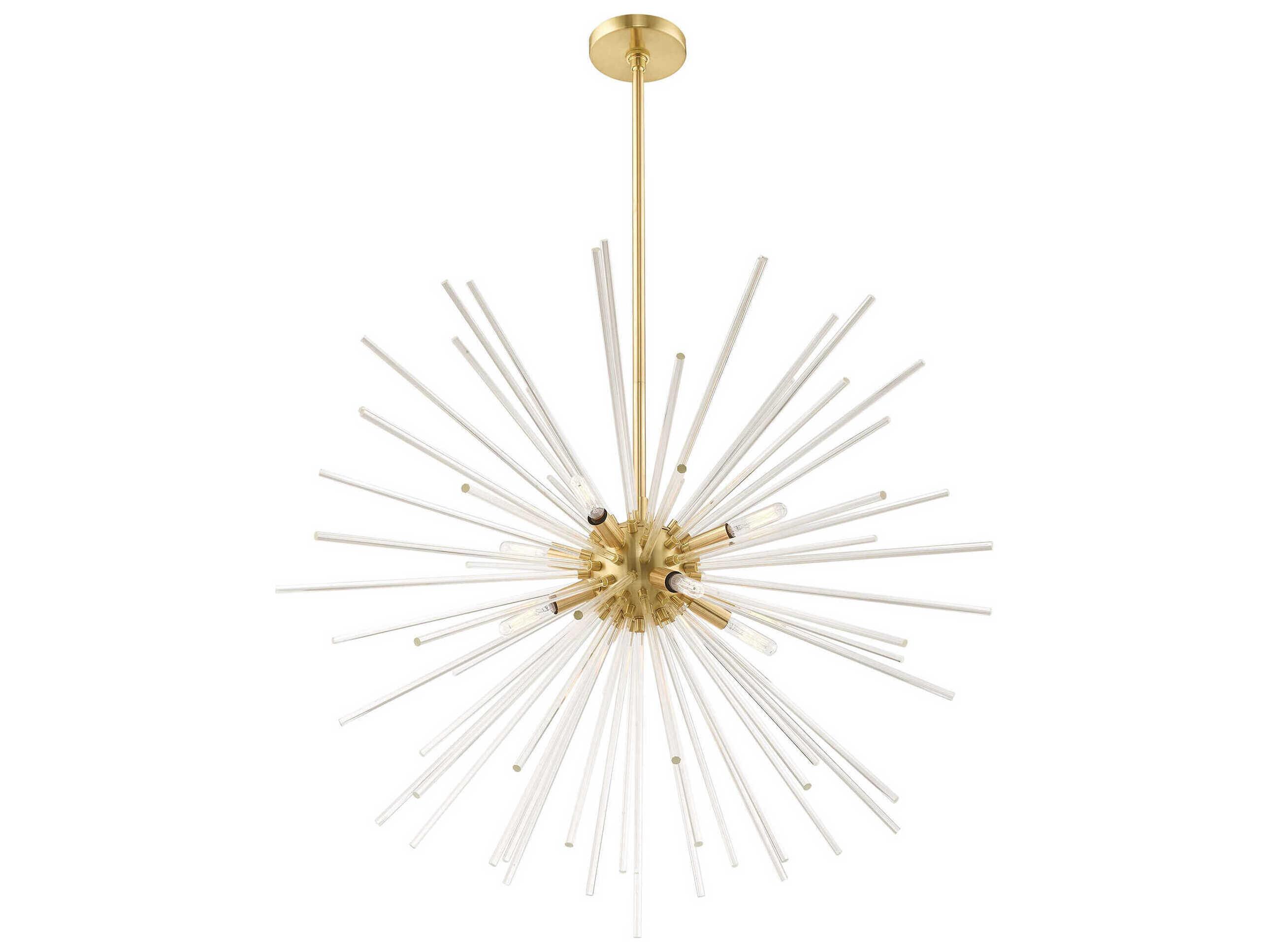 Livex Lighting Utopia 8-Light Satin Brass Crystal Sputnik Pendant