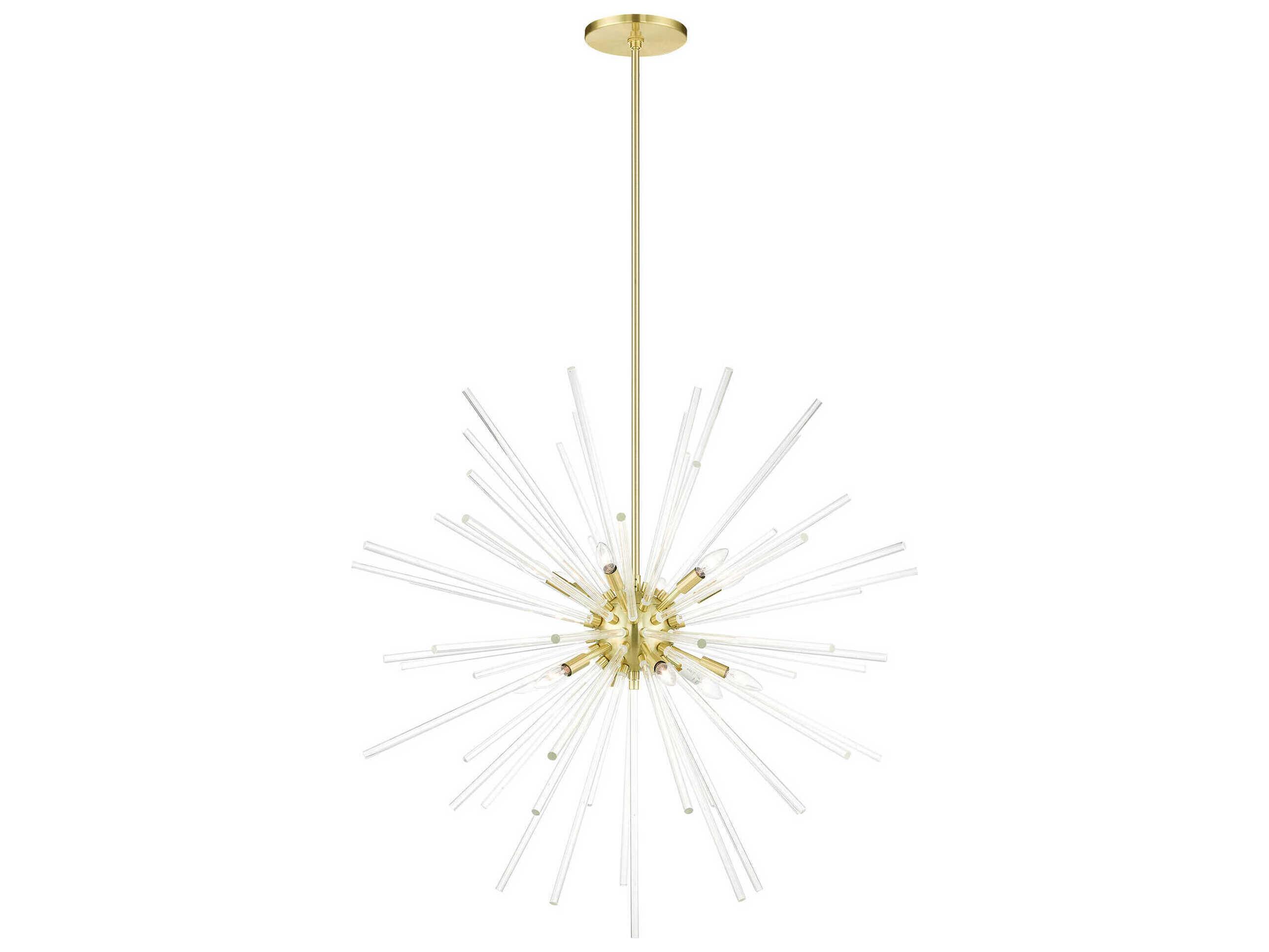 Livex Lighting Utopia 12-Light Satin Brass Crystal Sputnik Pendant