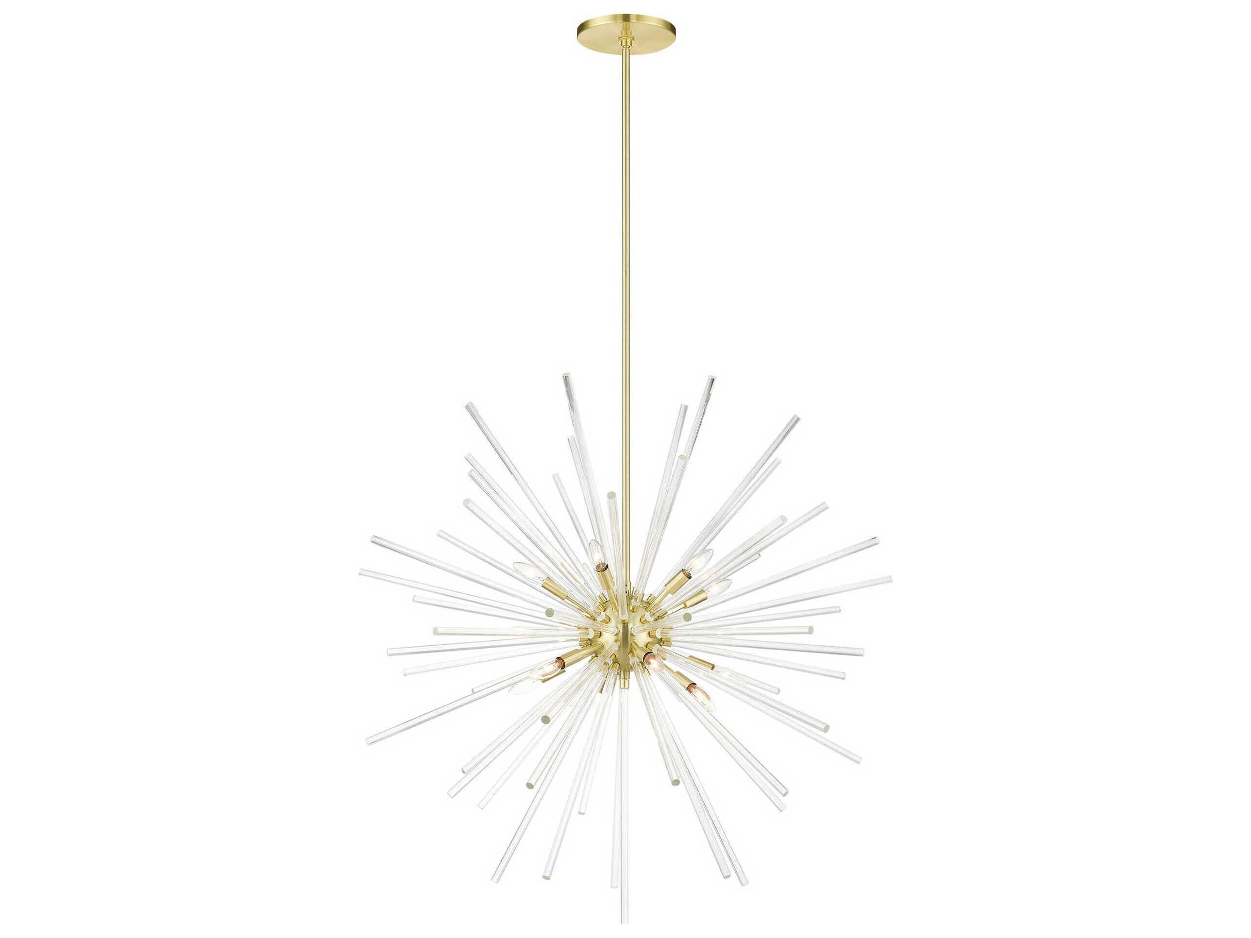 Livex Lighting Utopia 12-Light Satin Brass Crystal Sputnik Pendant