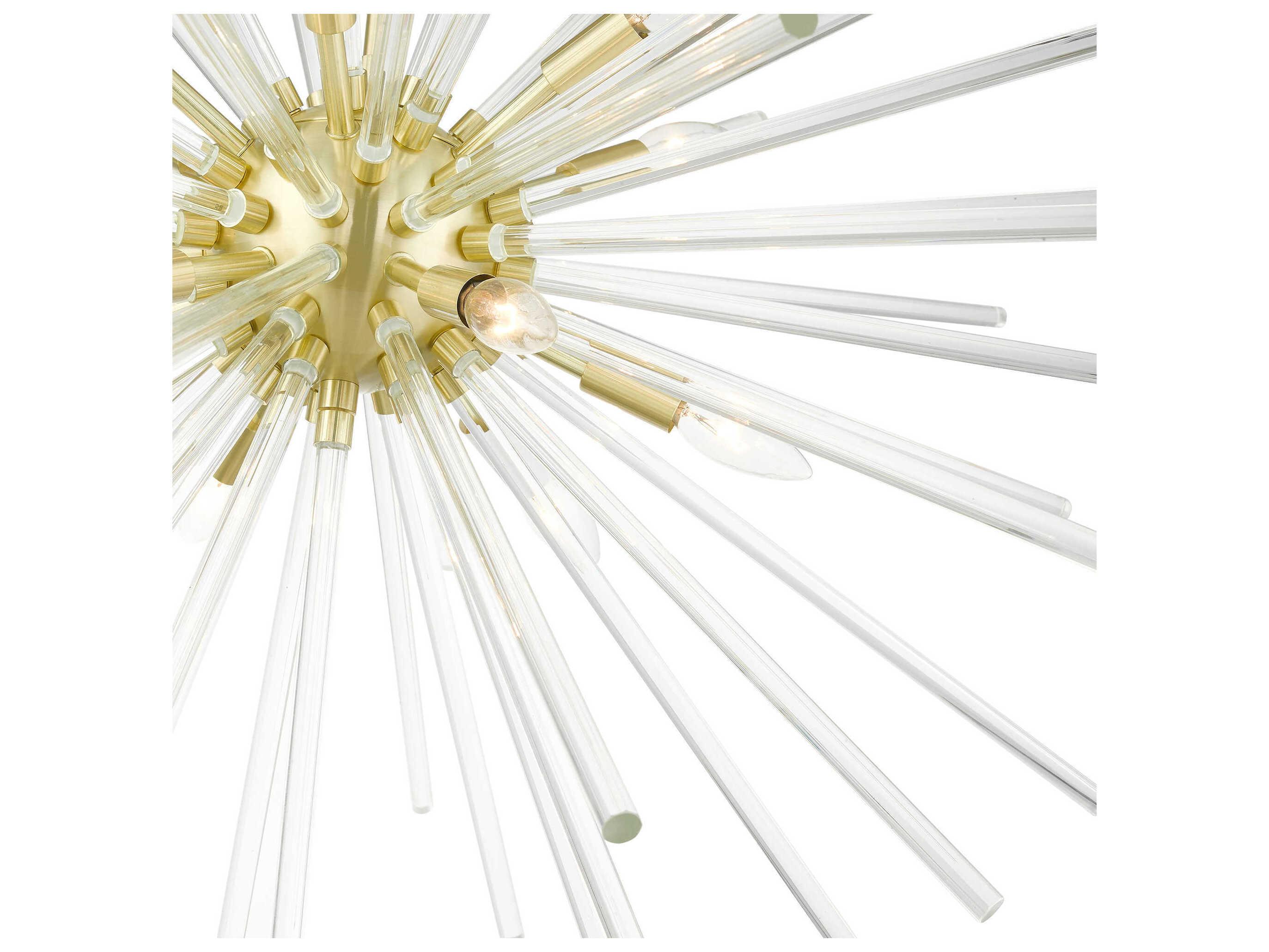 Livex Lighting Utopia 12-Light Satin Brass Crystal Sputnik Pendant