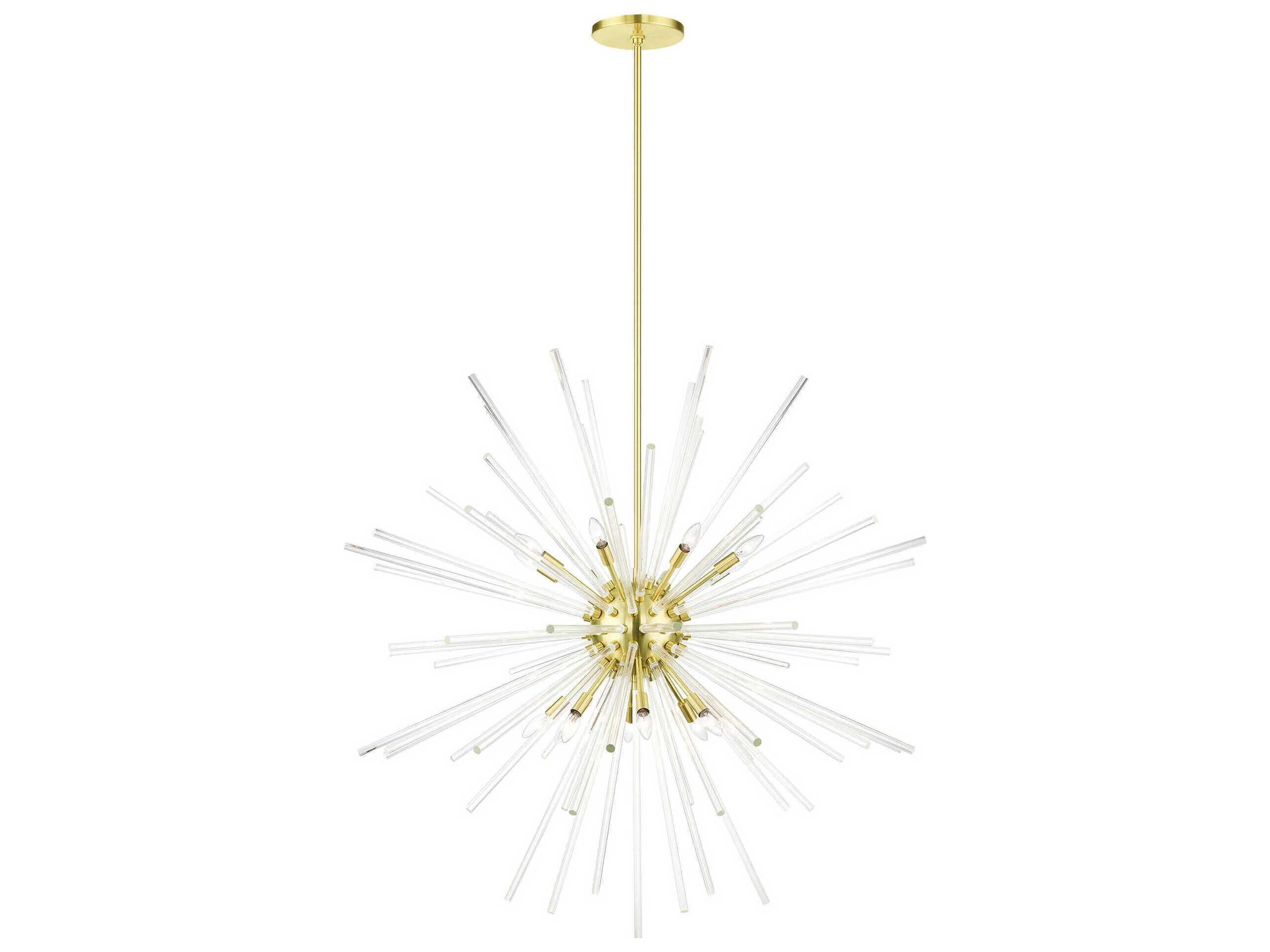 Livex Lighting Utopia 16-Light6-Light Satin Brass Crystal Sputnik Pendant