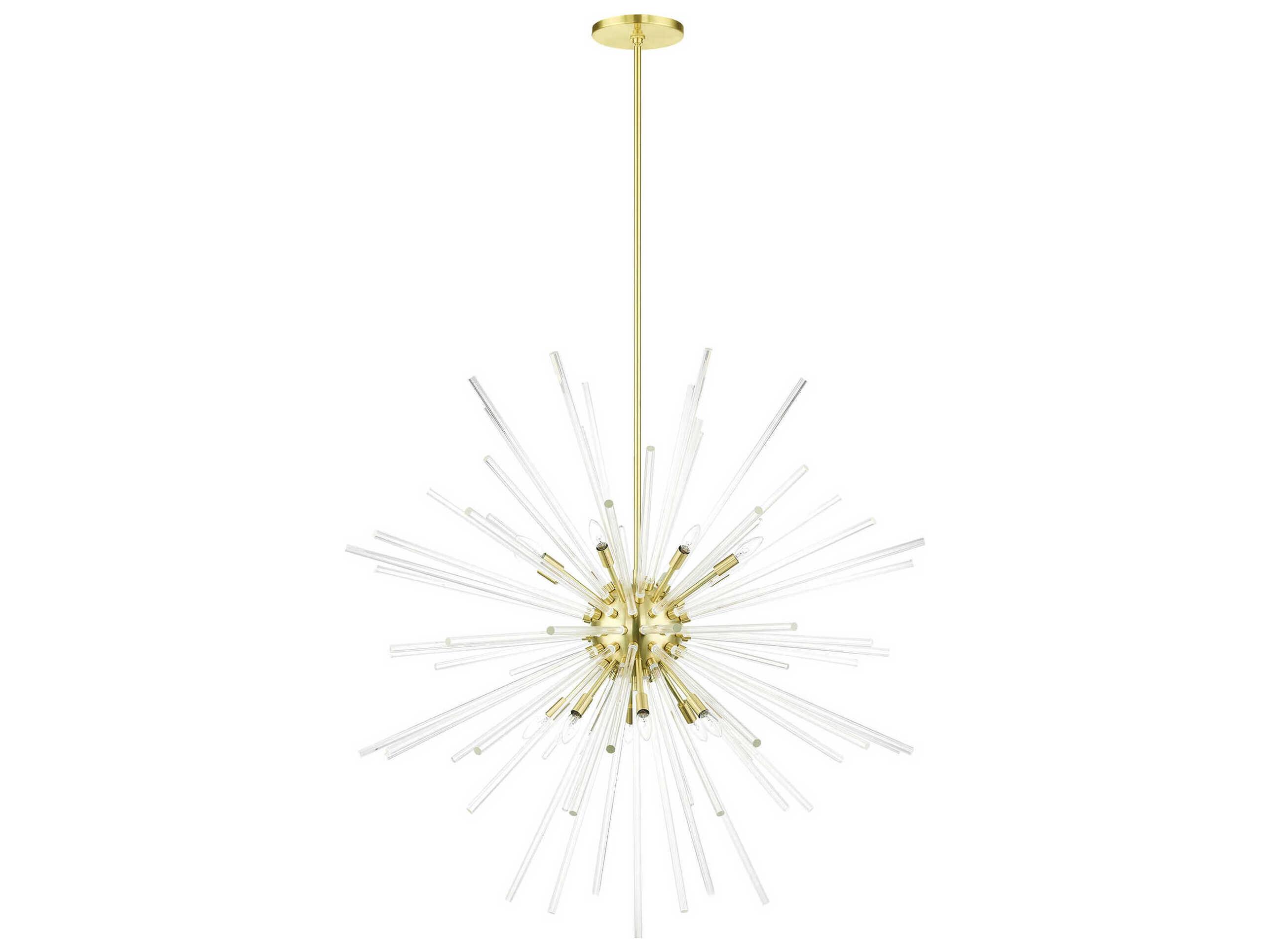 Livex Lighting Utopia 16-Light6-Light Satin Brass Crystal Sputnik Pendant