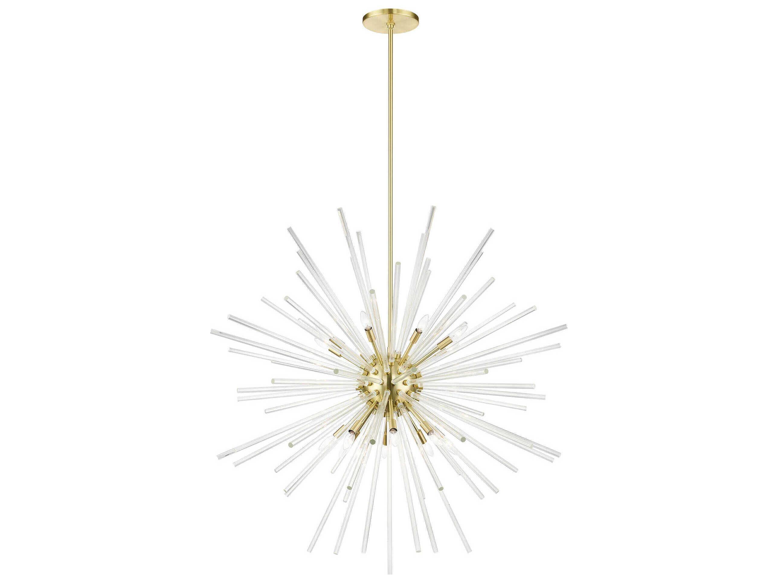 Livex Lighting Utopia 16-Light6-Light Satin Brass Crystal Sputnik Pendant