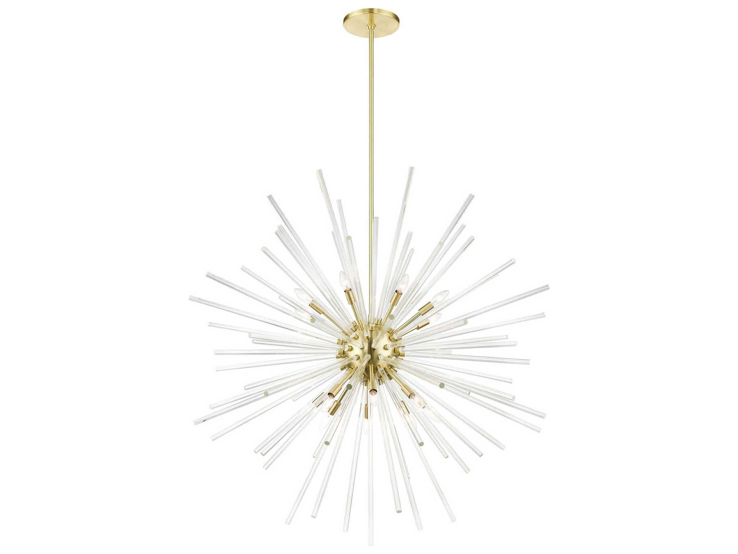 Livex Lighting Utopia 16-Light6-Light Satin Brass Crystal Sputnik Pendant
