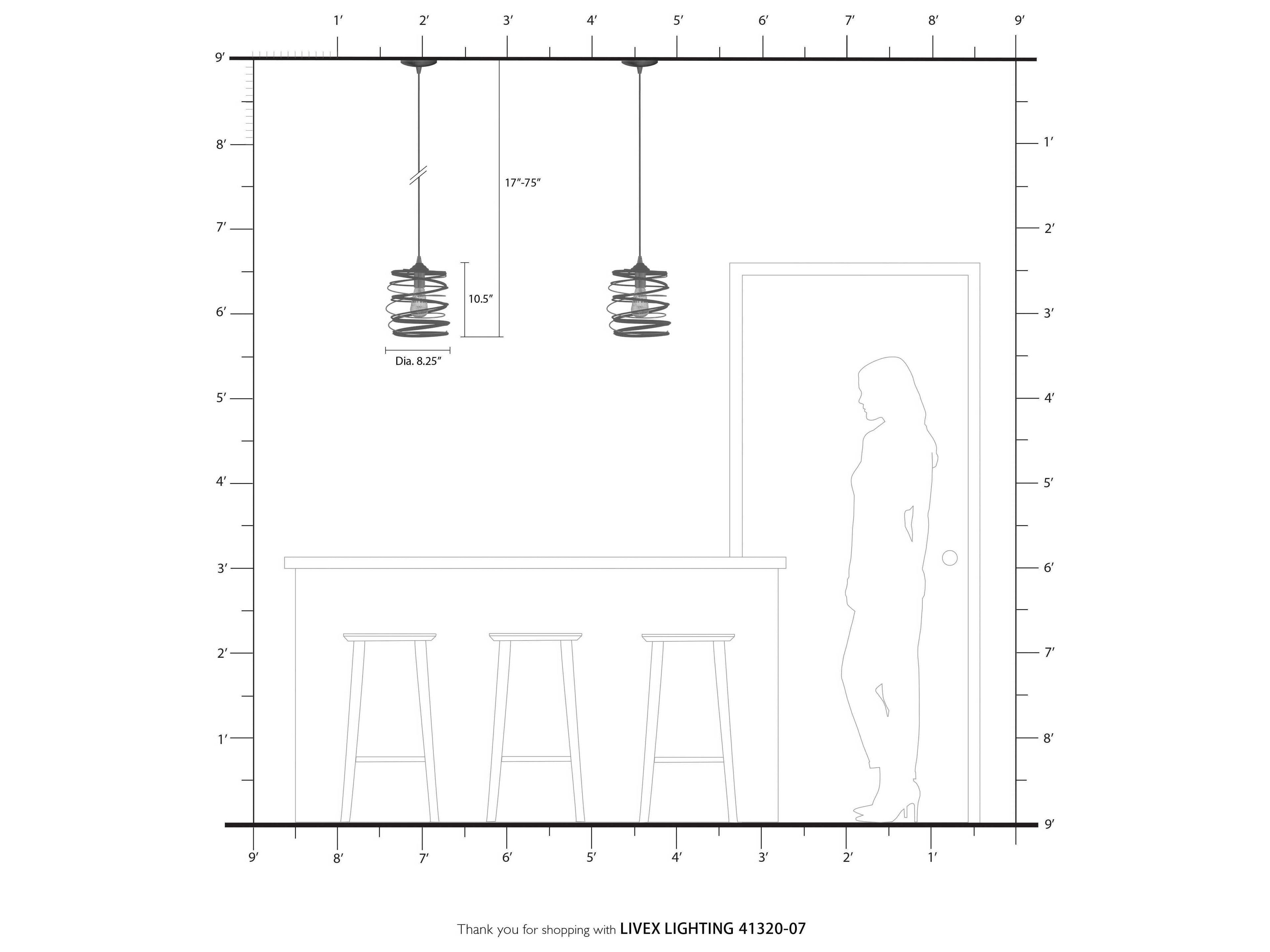 Livex Lighting Geometric 1-Light Bronze Mini Pendant