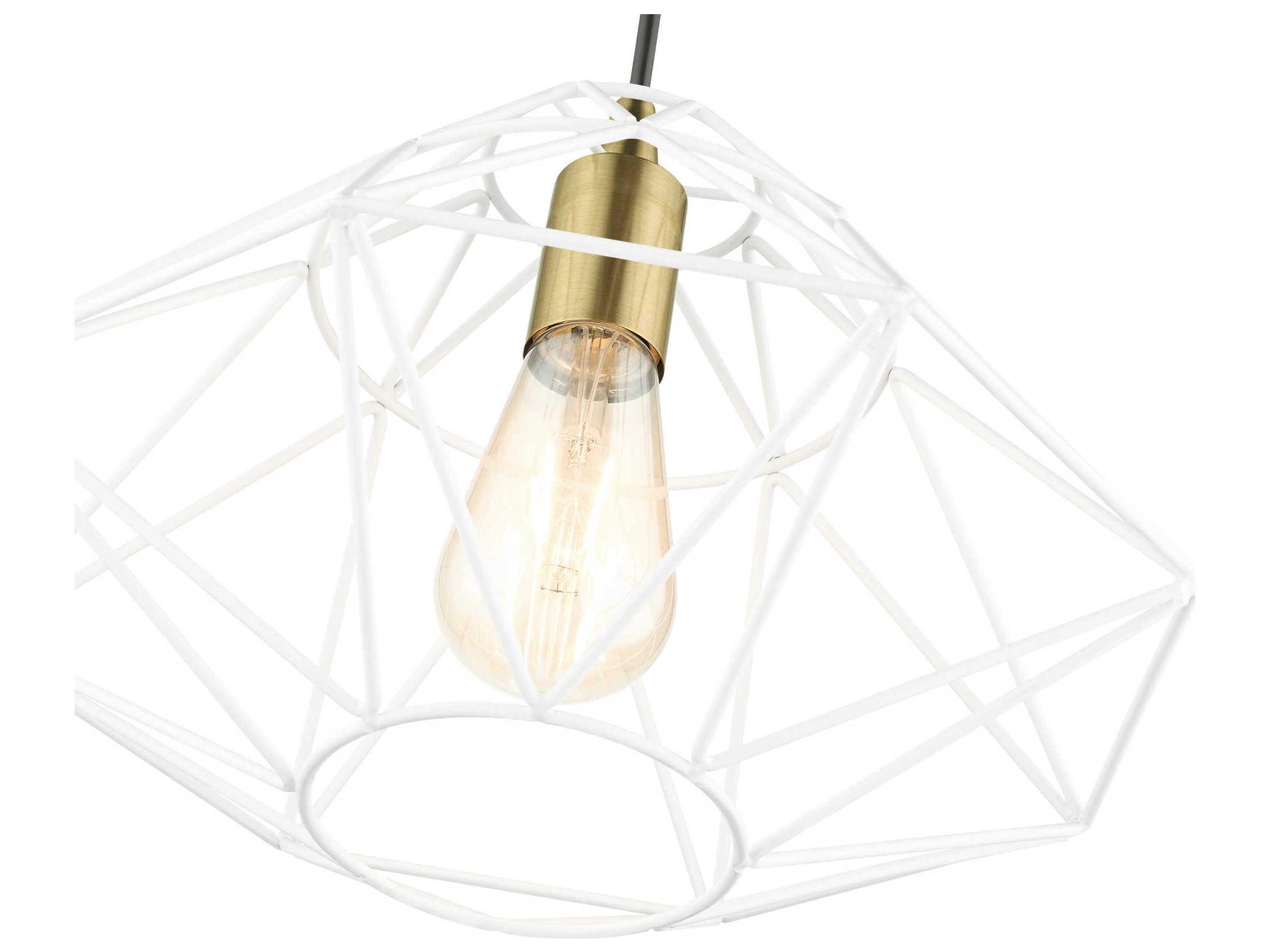 Livex Lighting Geometric 1-Light White Pendant