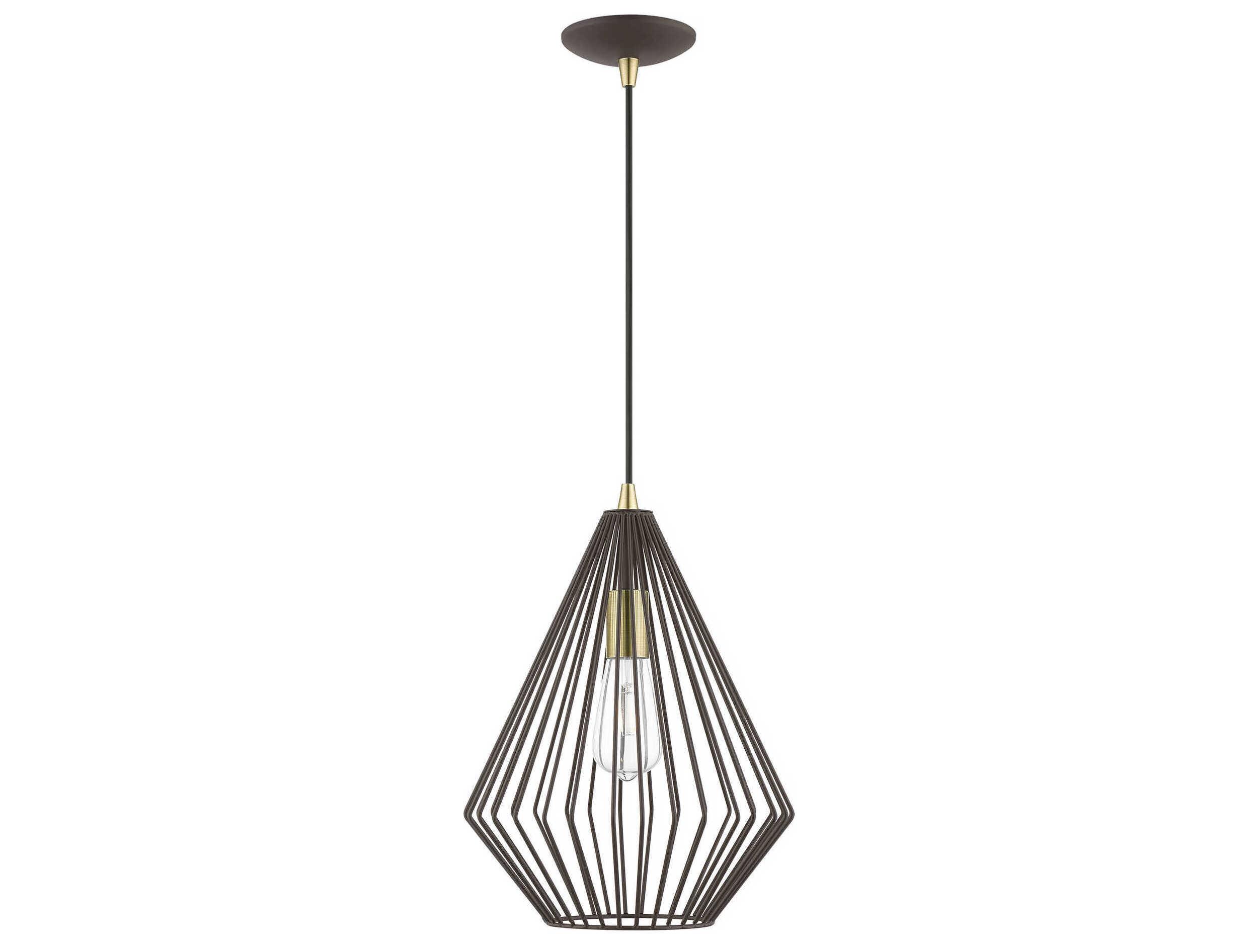 Livex Lighting Linz 1-Light Bronze Antique Brass Mini Pendant