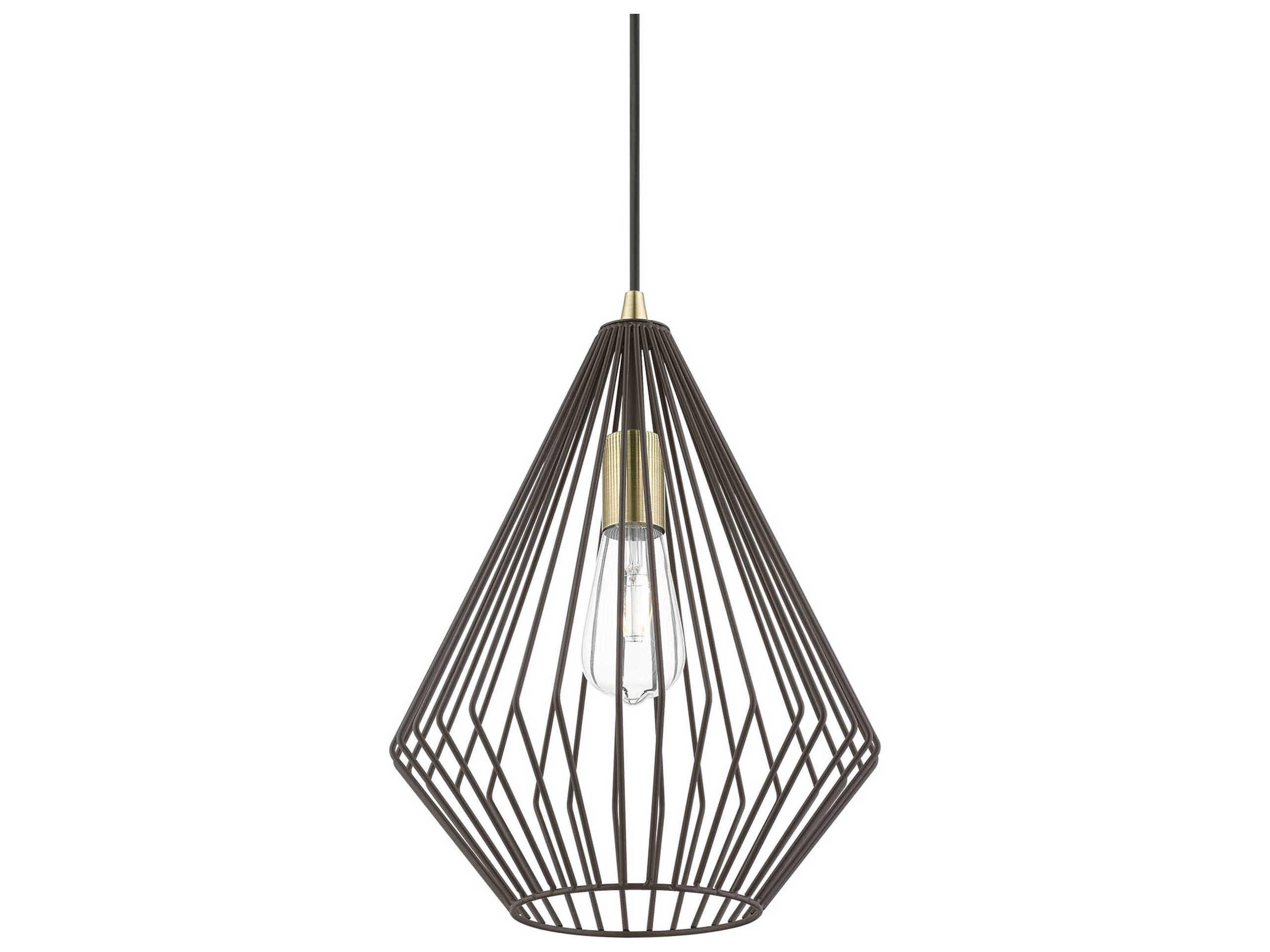 Livex Lighting Linz 1-Light Bronze Antique Brass Mini Pendant