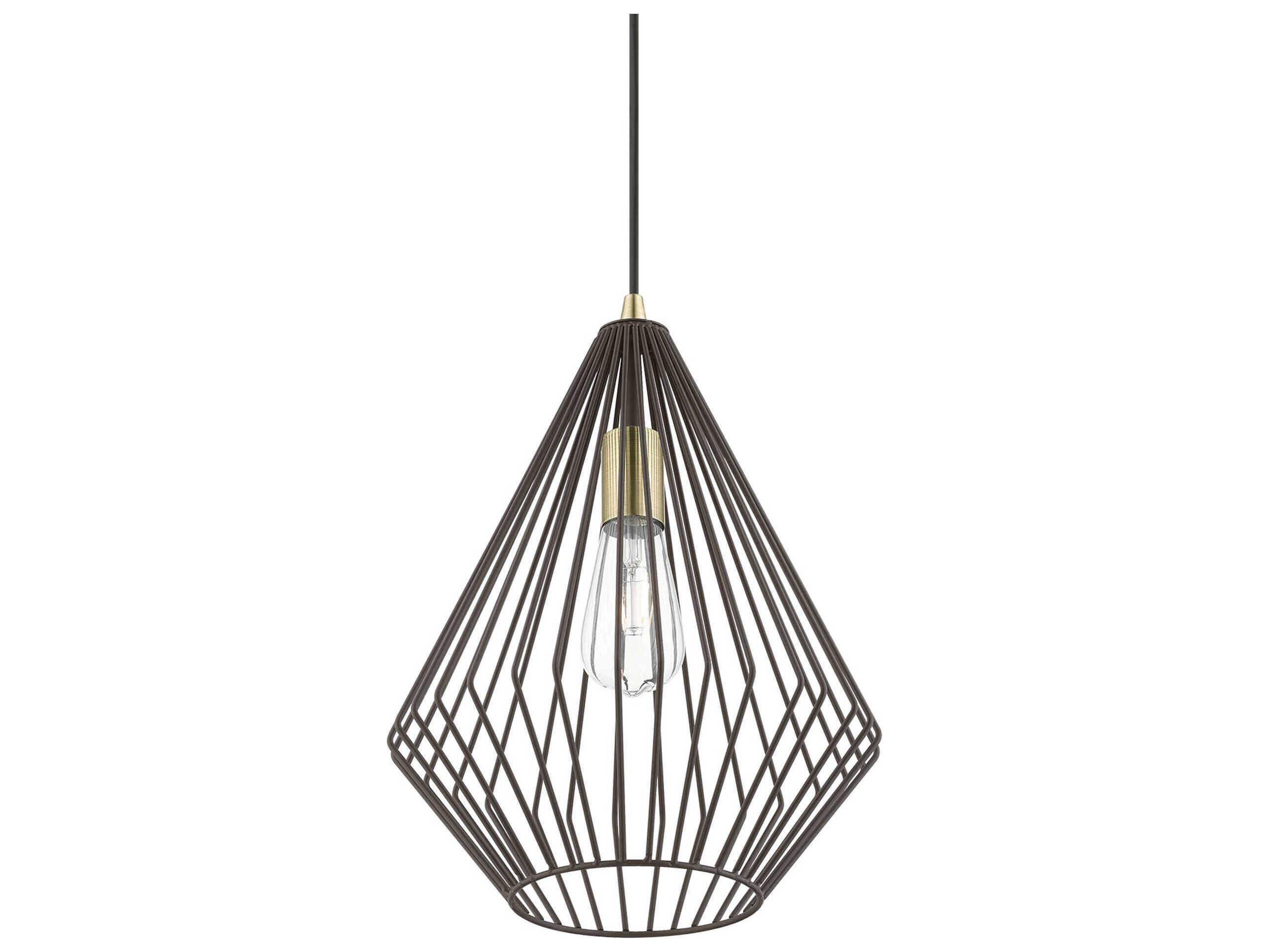 Livex Lighting Linz 1-Light Bronze Antique Brass Mini Pendant