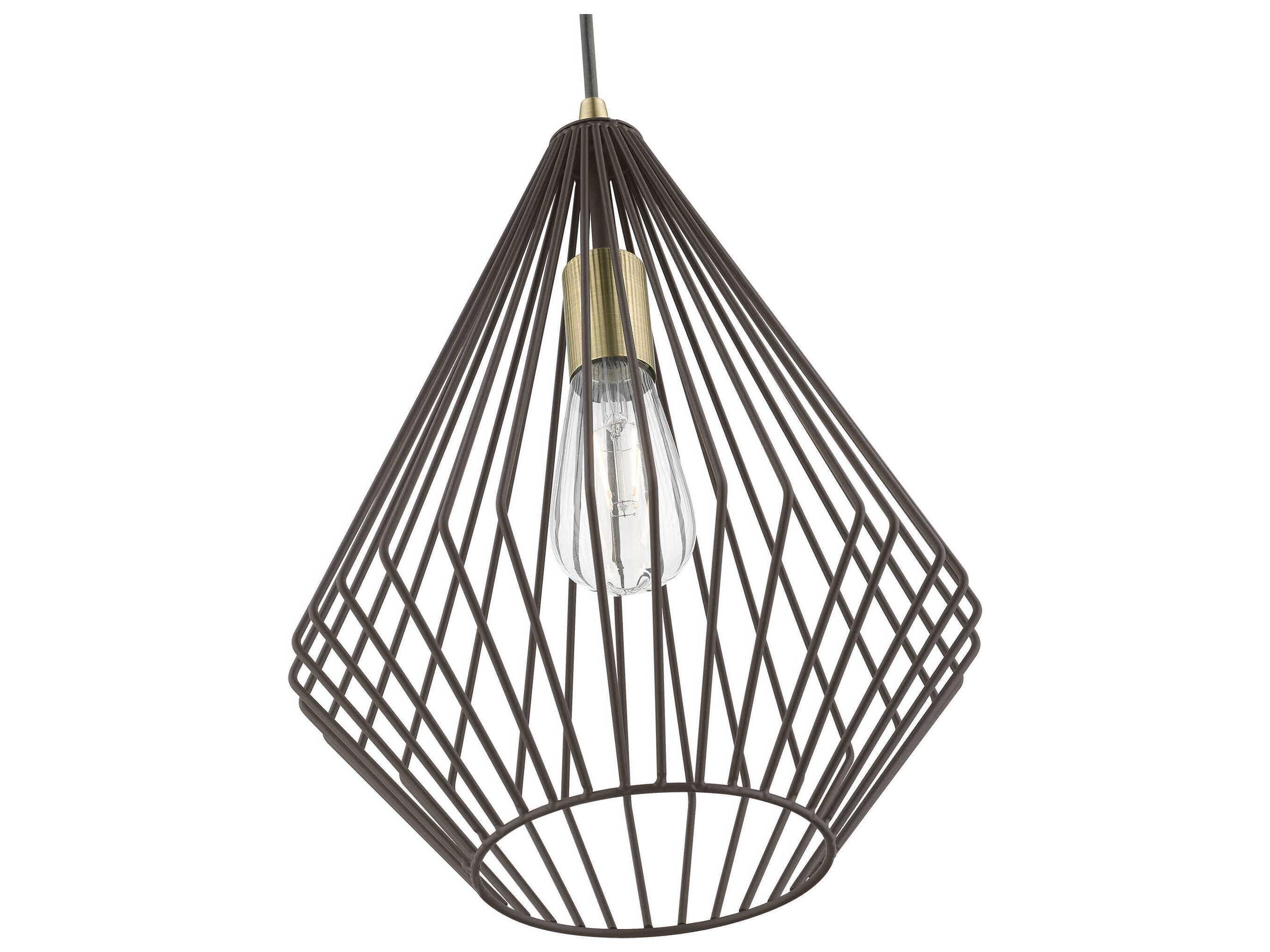 Livex Lighting Linz 1-Light Bronze Antique Brass Mini Pendant