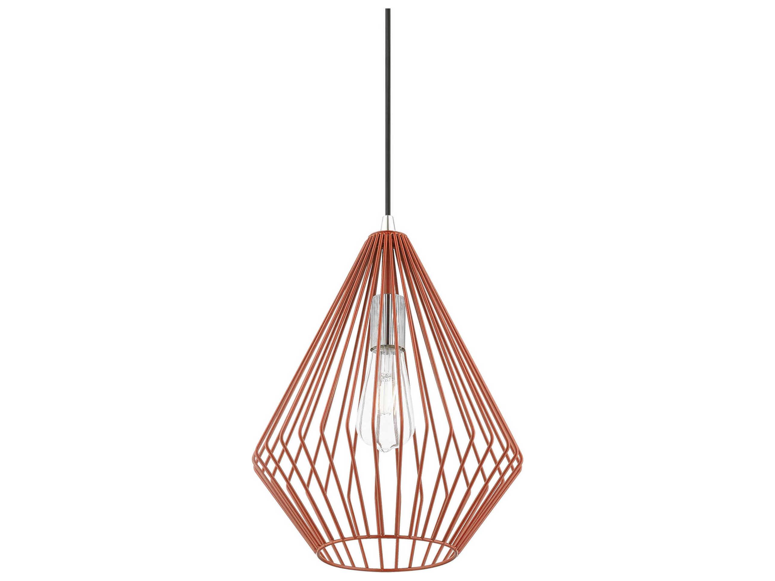 Livex Lighting Linz 1-Light Shiny Red Polished Chrome Mini Pendant