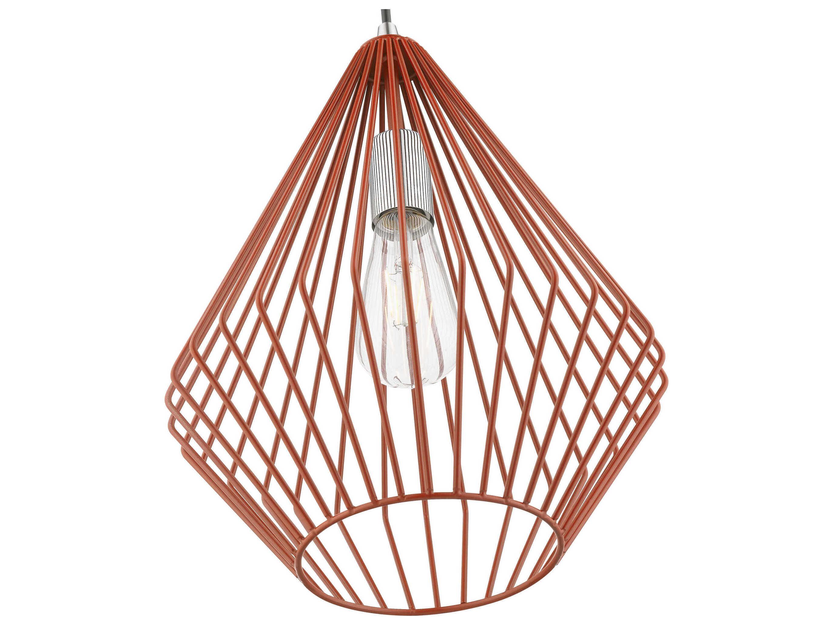 Livex Lighting Linz 1-Light Shiny Red Polished Chrome Mini Pendant