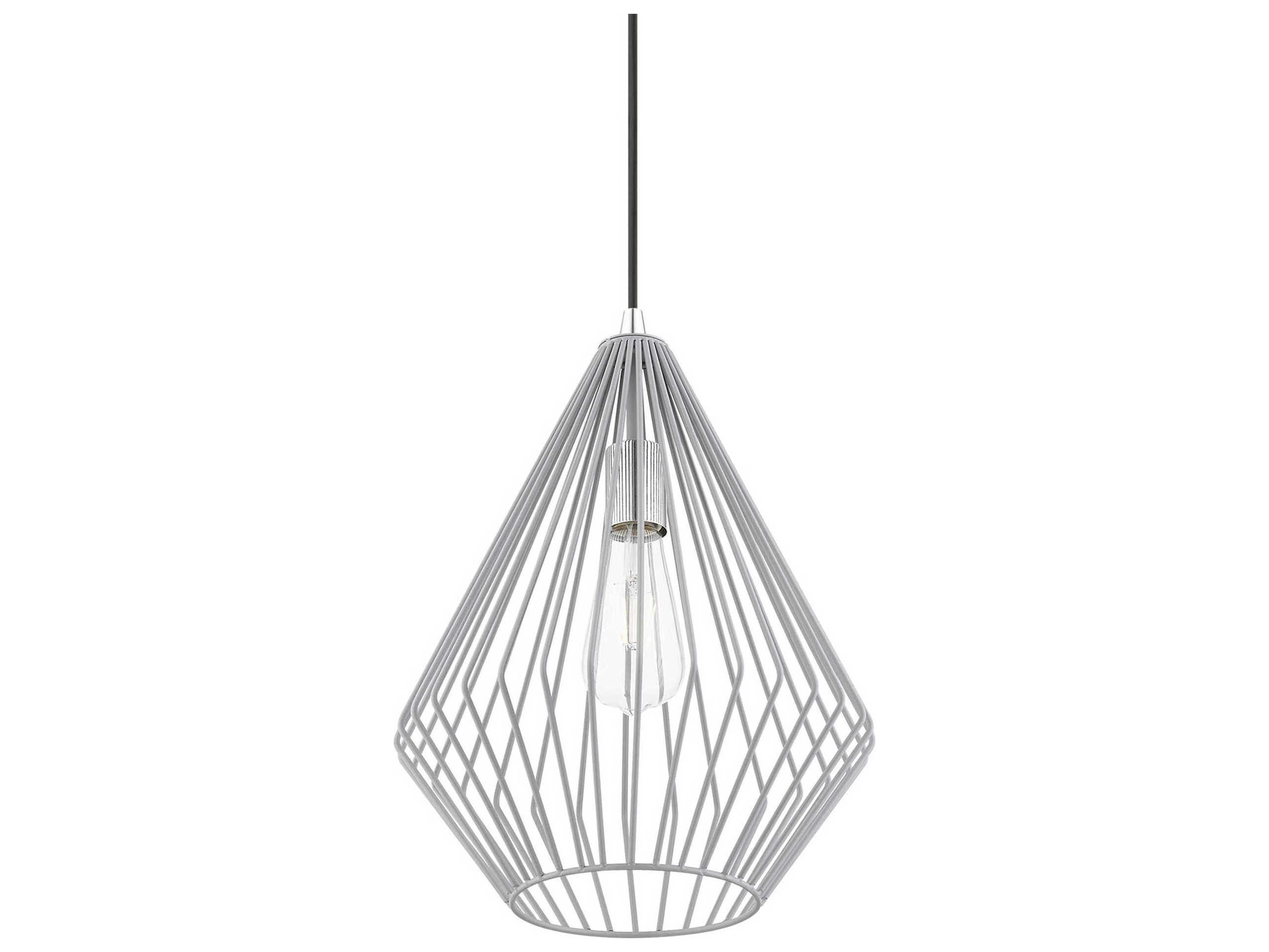 Livex Lighting Linz 1-Light Nordic Gray Polished Chrome Mini Pendant