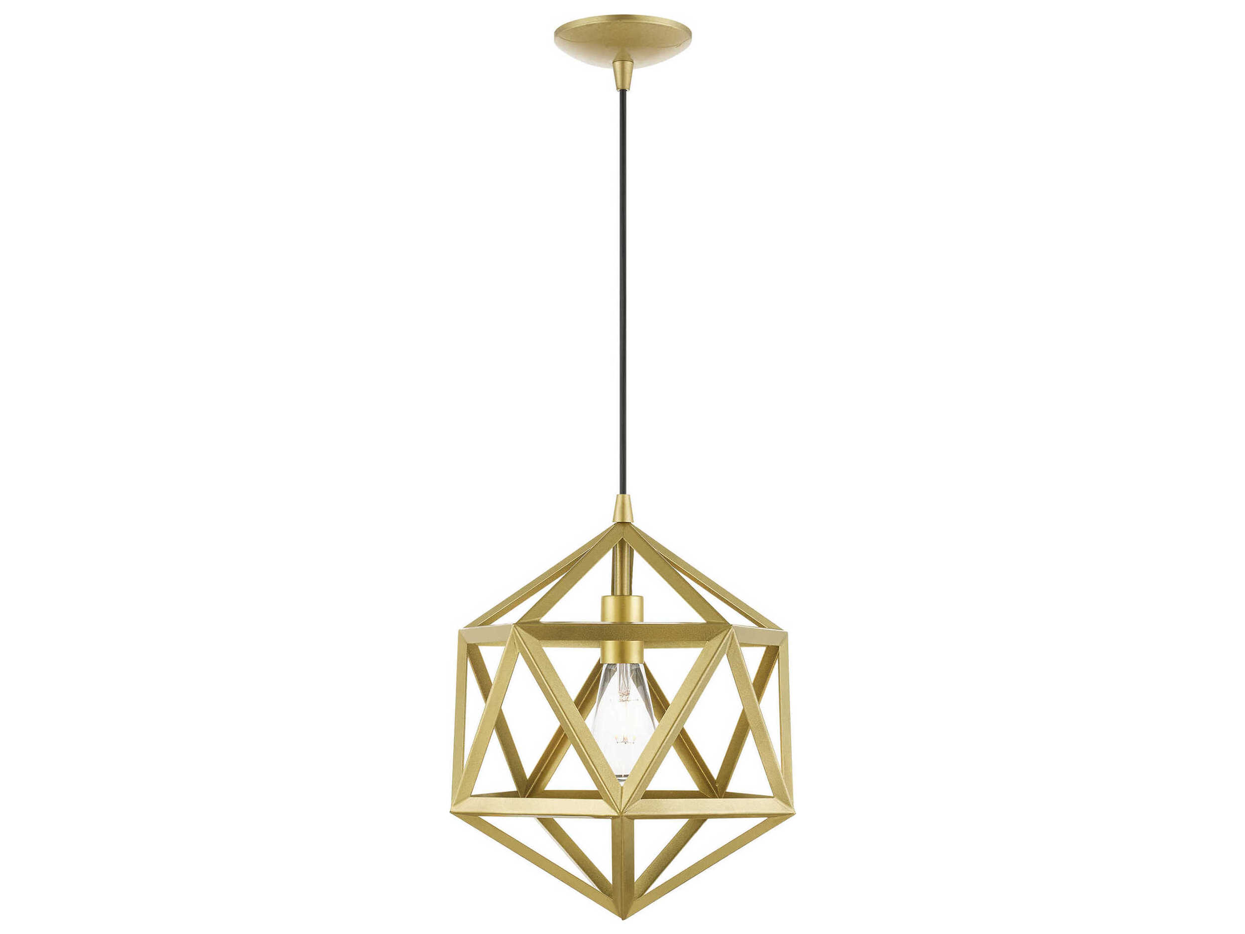 Livex Lighting Ashland 1-Light Soft Gold Geometric Pendant
