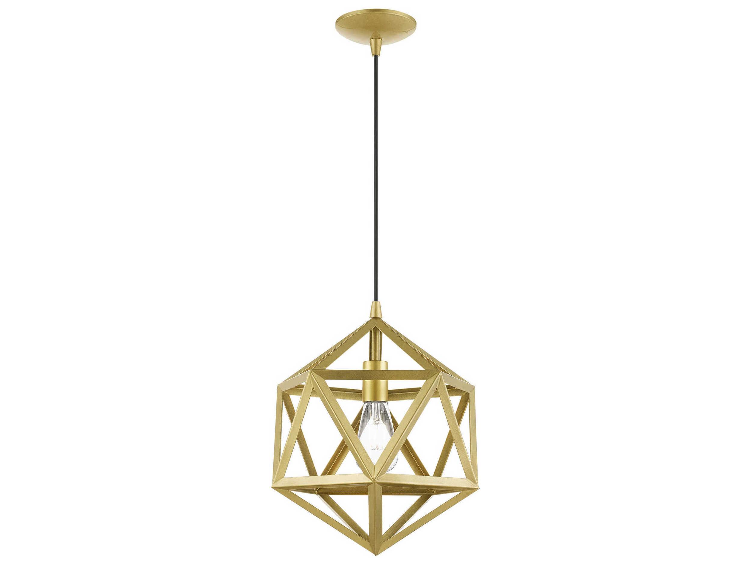 Livex Lighting Ashland 1-Light Soft Gold Geometric Pendant