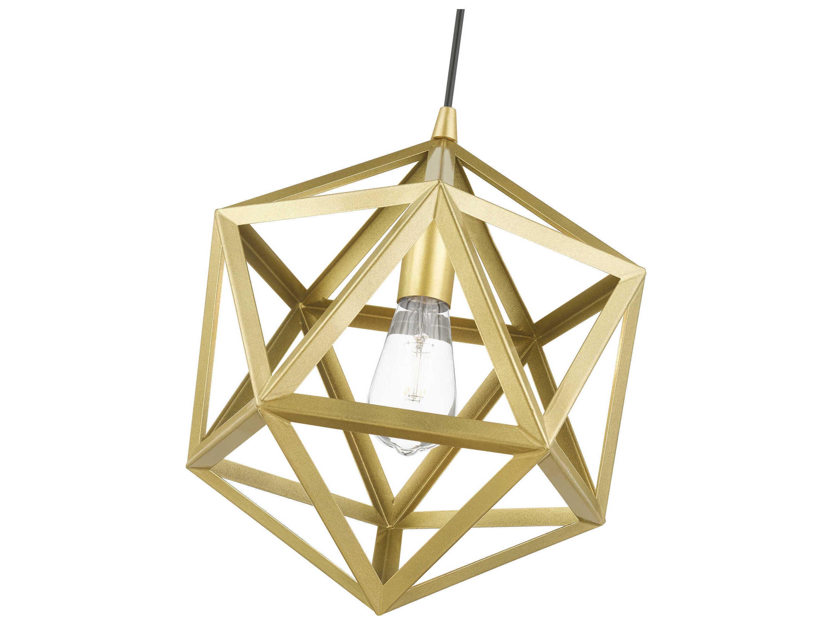Livex Lighting Ashland 1-Light Soft Gold Geometric Pendant
