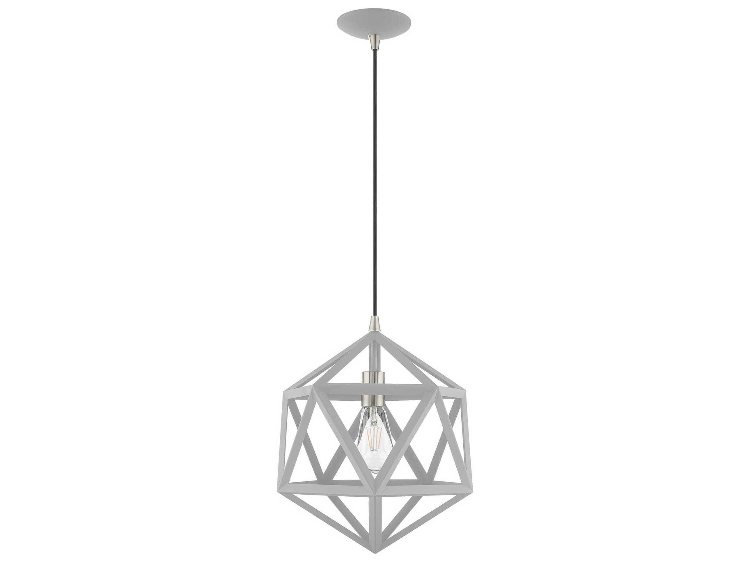 Livex Lighting Geometric 1-Light Nordic Gray Pendant