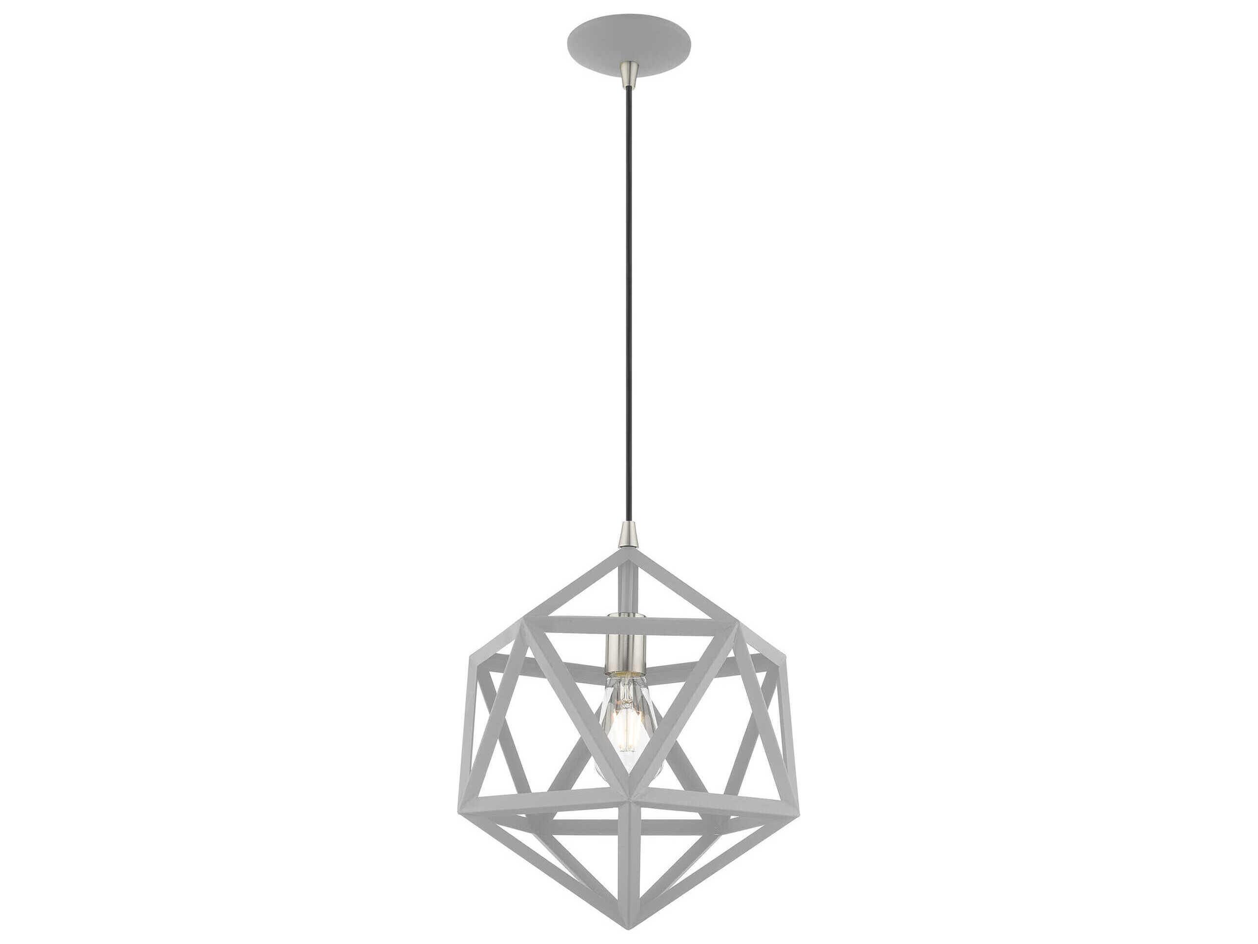 Livex Lighting Geometric 1-Light Nordic Gray Pendant