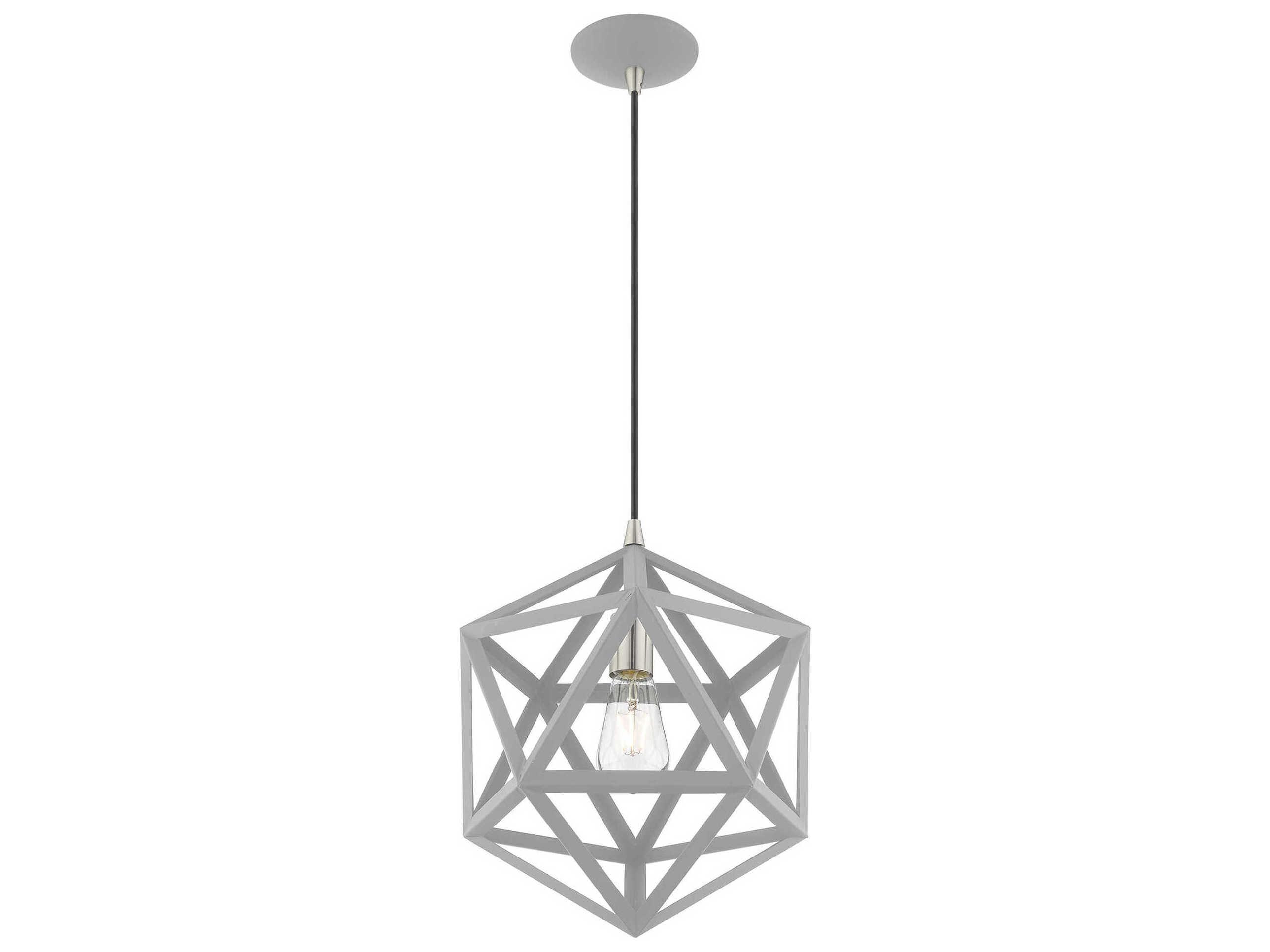 Livex Lighting Geometric 1-Light Nordic Gray Pendant