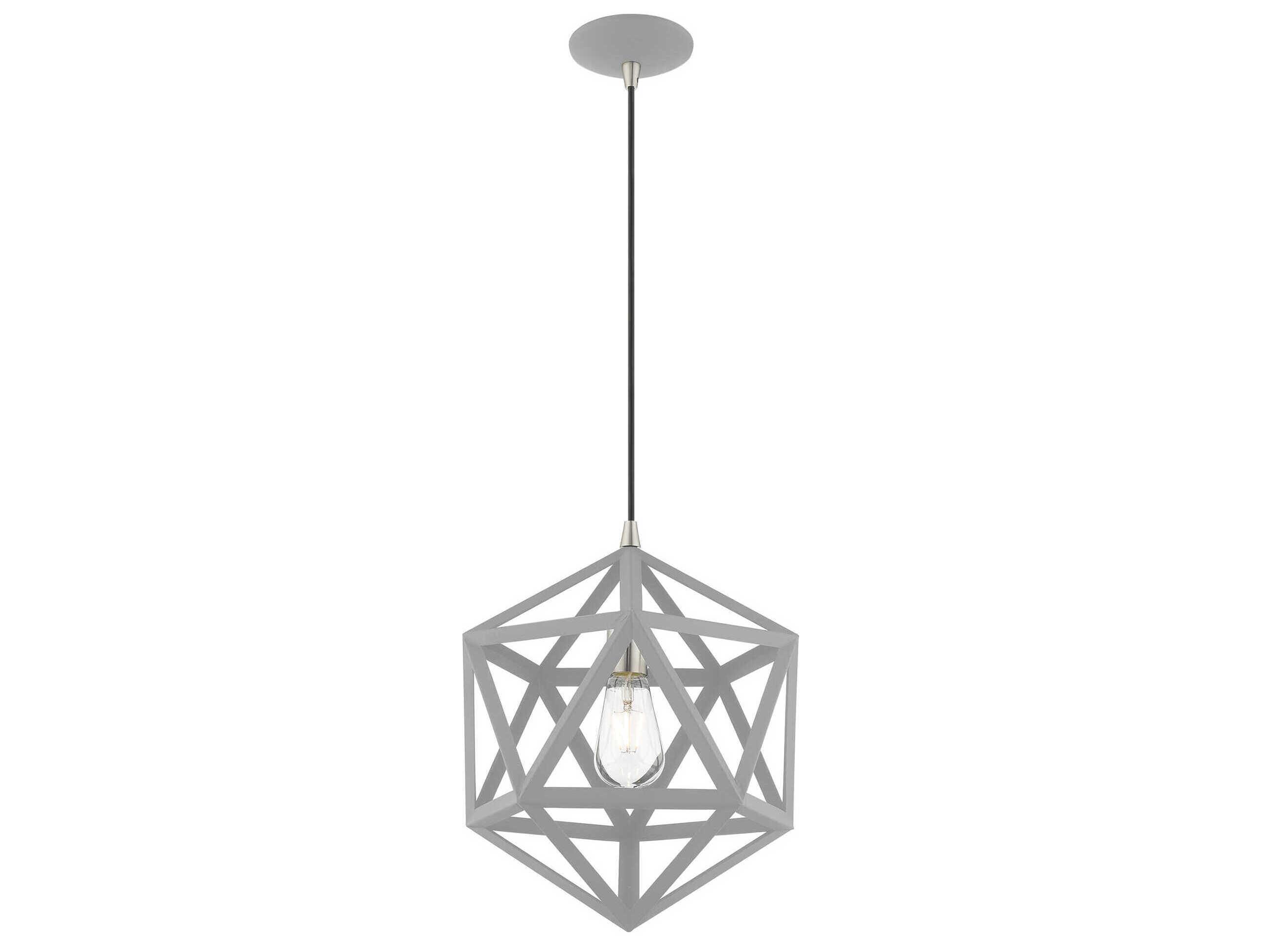Livex Lighting Geometric 1-Light Nordic Gray Pendant
