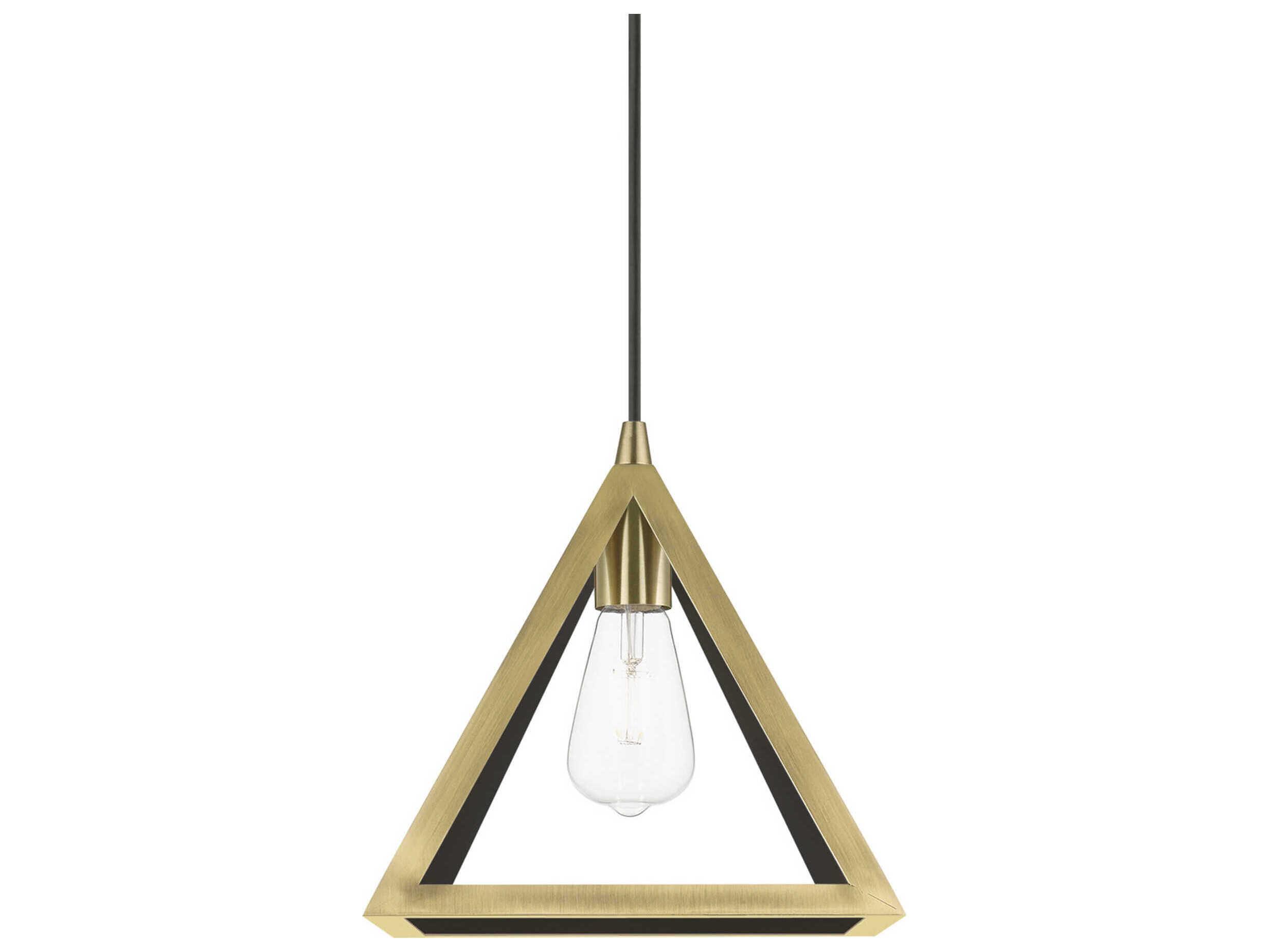 Livex Lighting Pinnacle 1-Light Antique Brass Geometric Mini Pendant