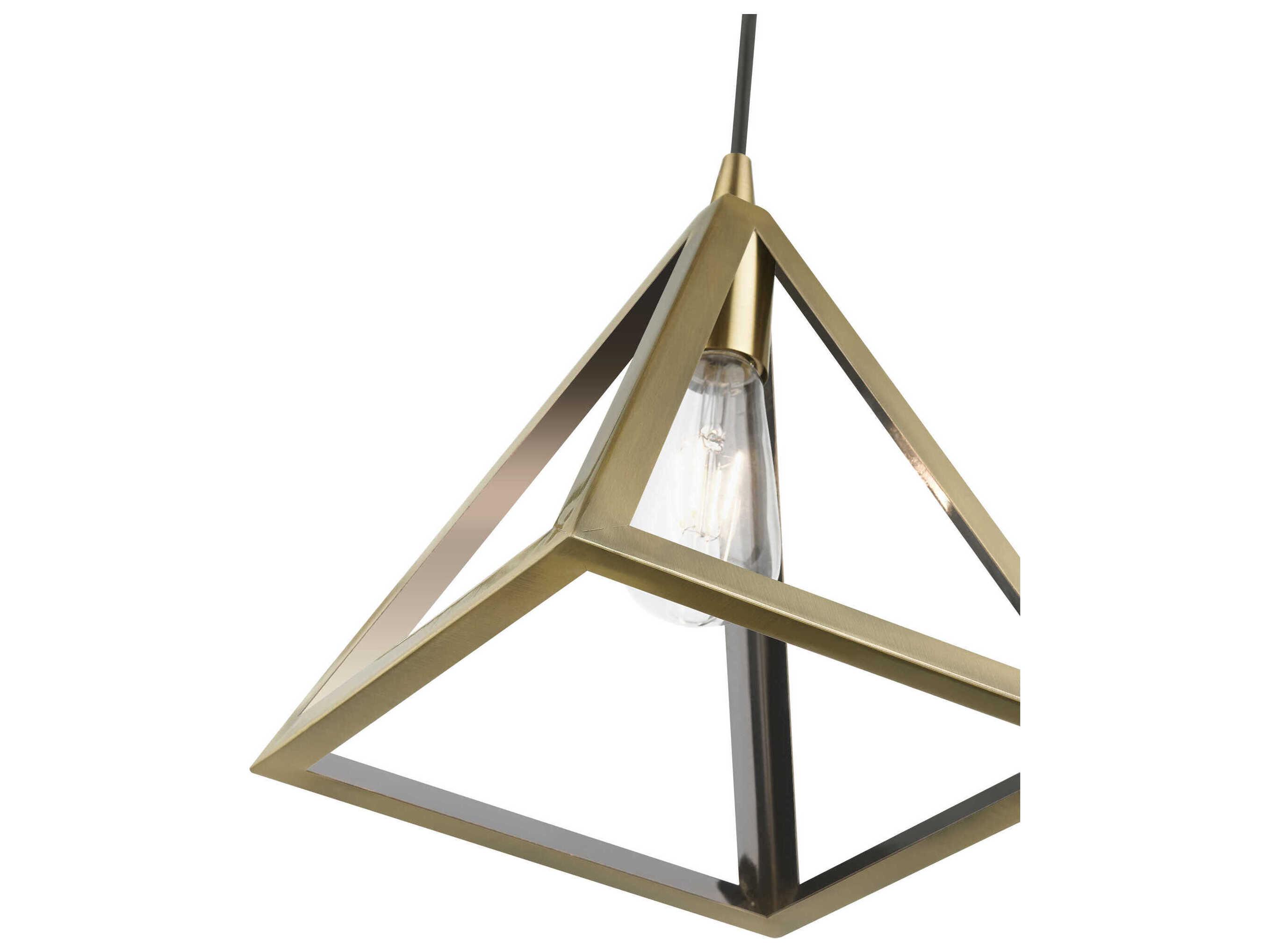 Livex Lighting Pinnacle 1-Light Antique Brass Geometric Mini Pendant