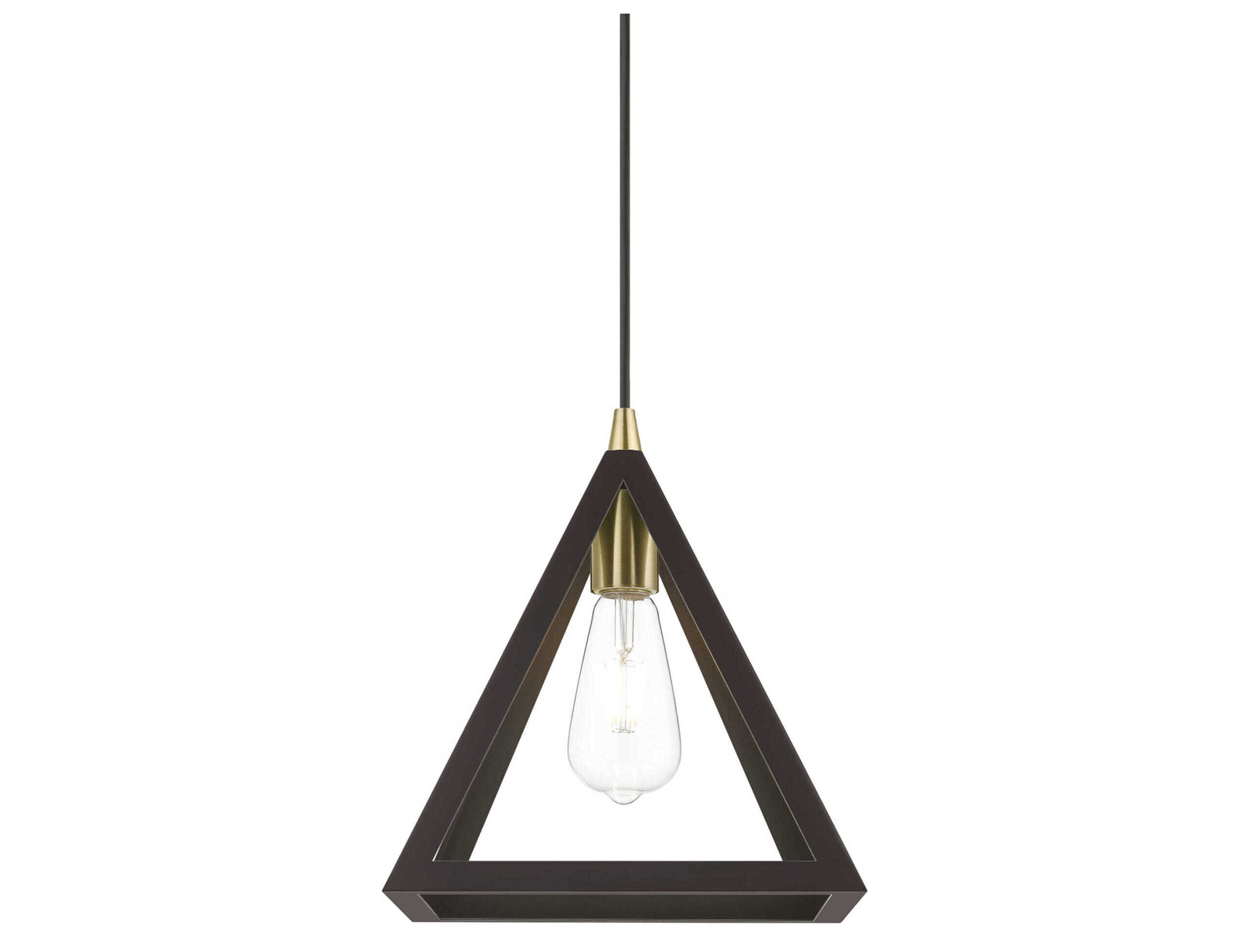 Livex Lighting Pinnacle 1-Light Bronze Antique Brass Geometric Mini Pendant